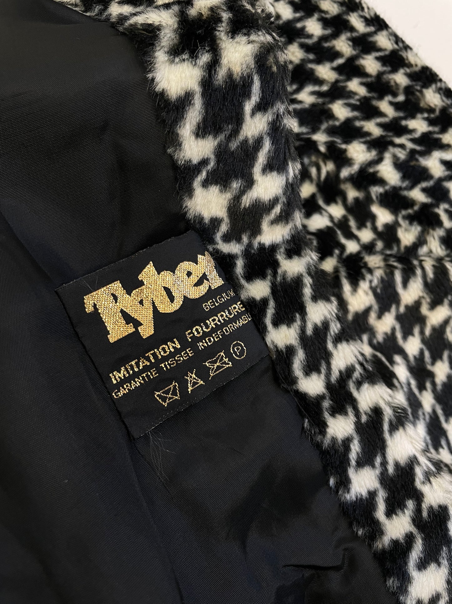 Cappotto anni ’60 in  ecopelliccia pied de poule – Tybex Belgium