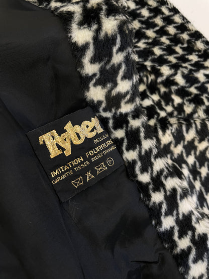 Cappotto anni ’60 in  ecopelliccia pied de poule – Tybex Belgium
