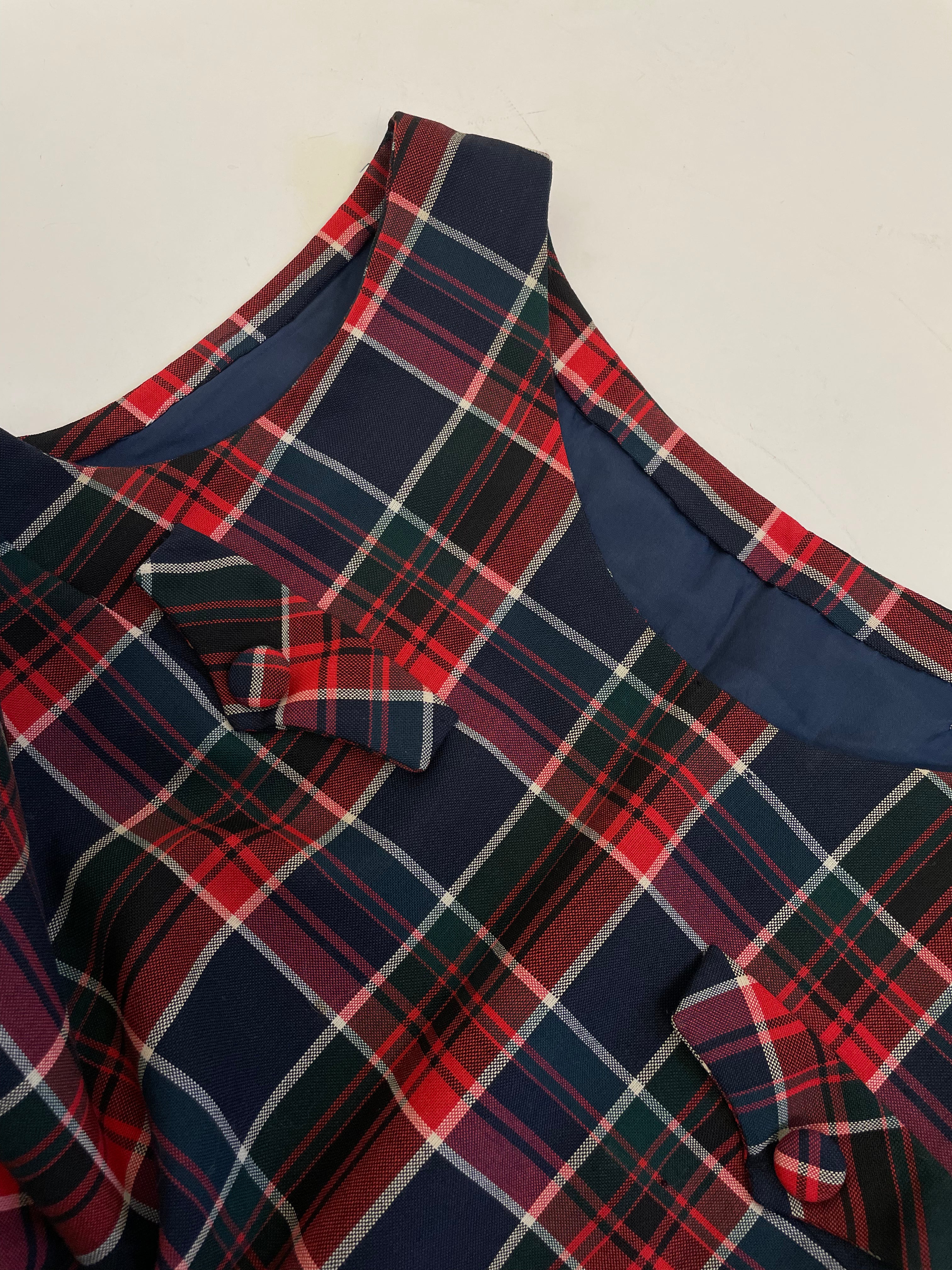 Abito a tubino in lana tartan