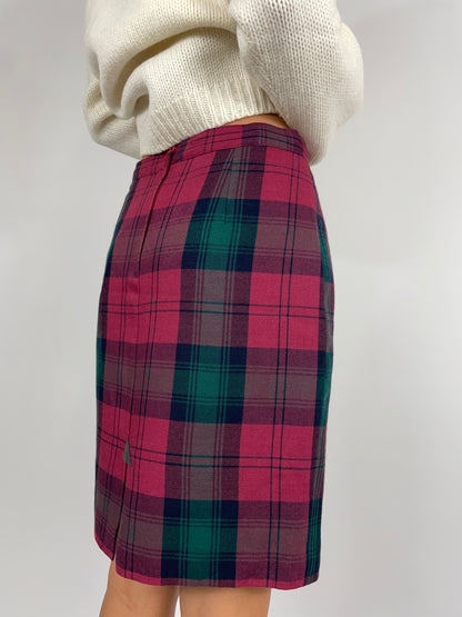 Pure wool tartan skirt