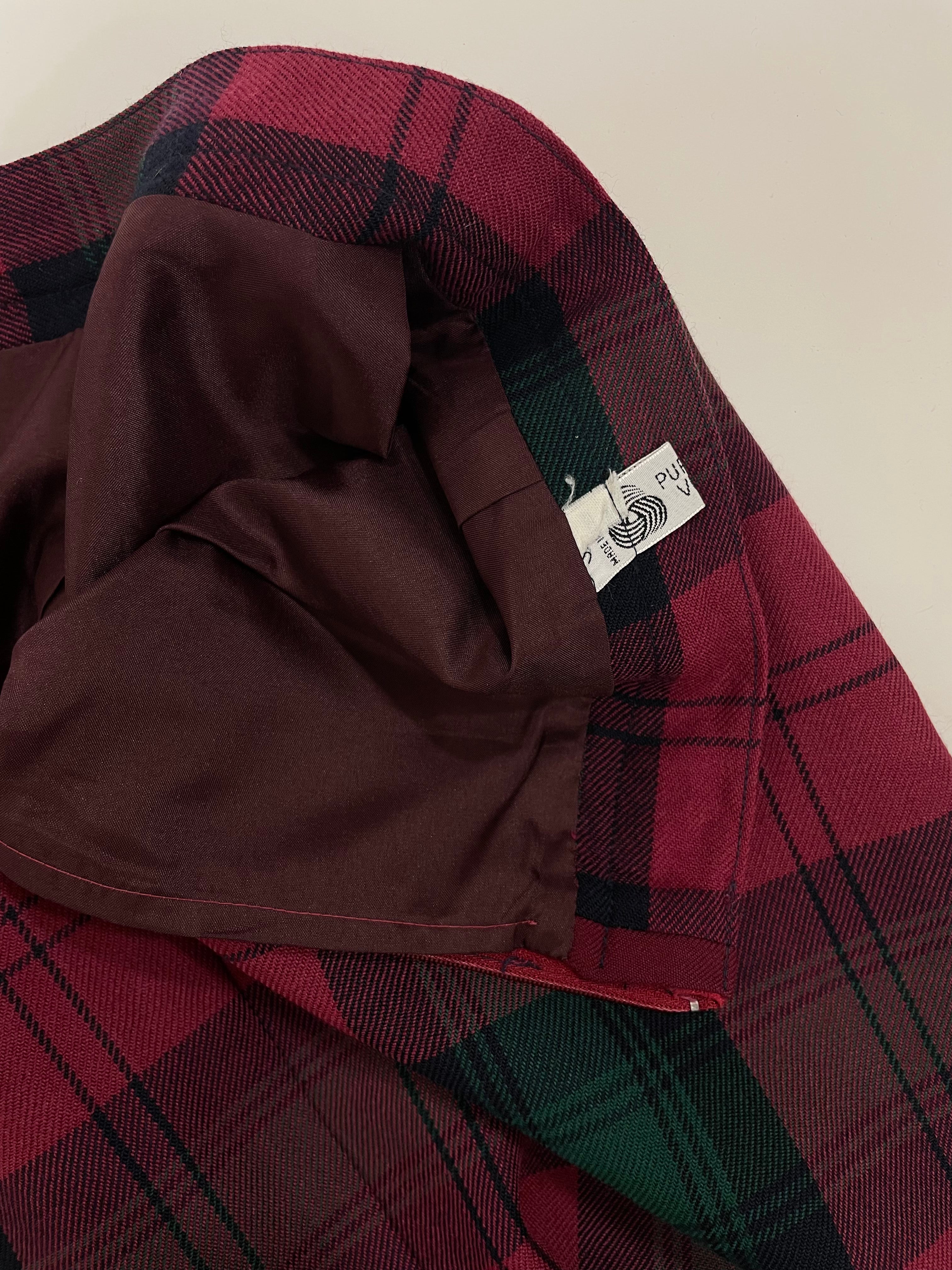 Pure wool tartan skirt