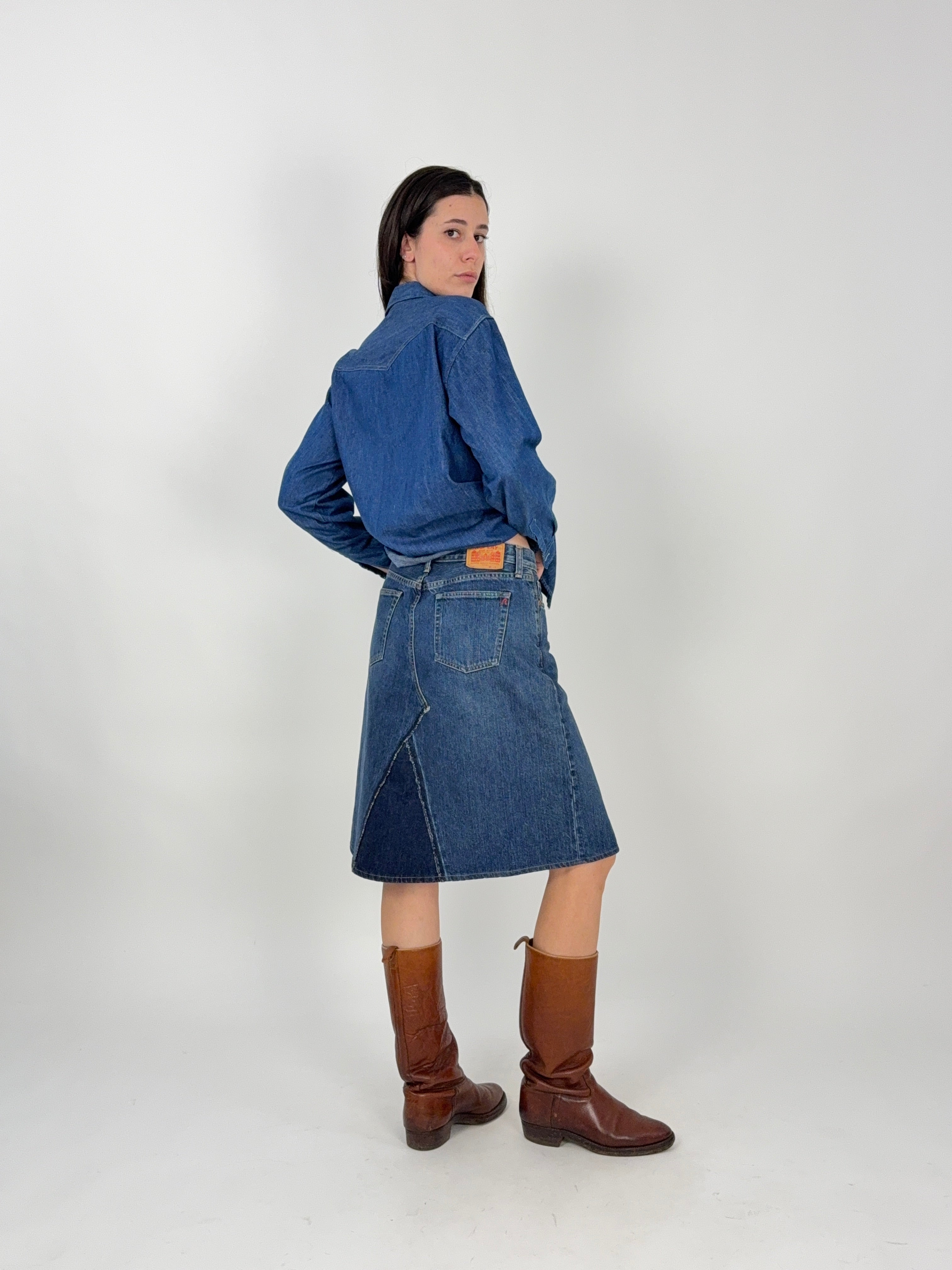 Gonna in Denim Midi Replay anni '90 - Taglia 44/L