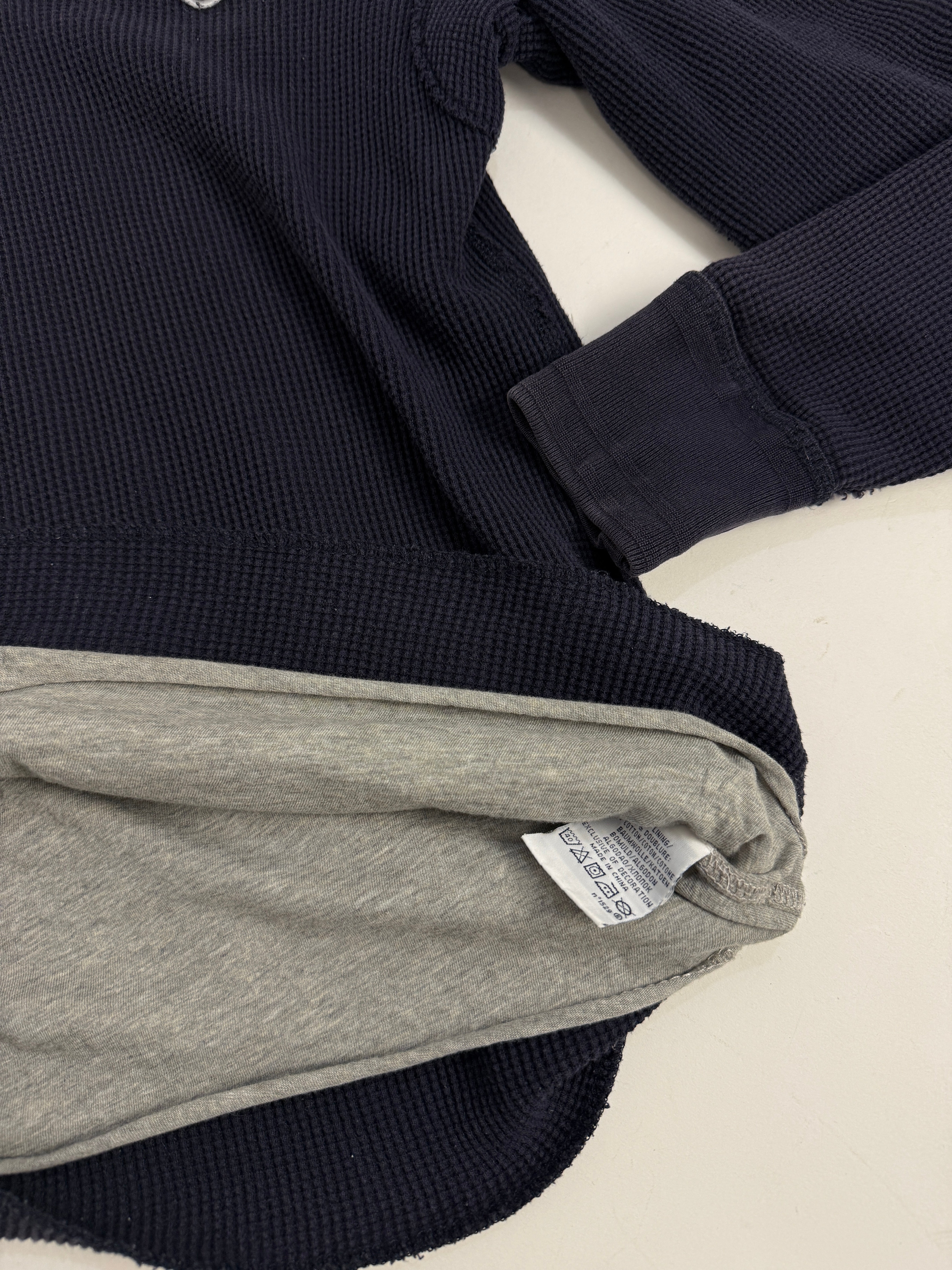 Rugby Polo Ralph Lauren Vintage Blu Navy con Colletto Bianco