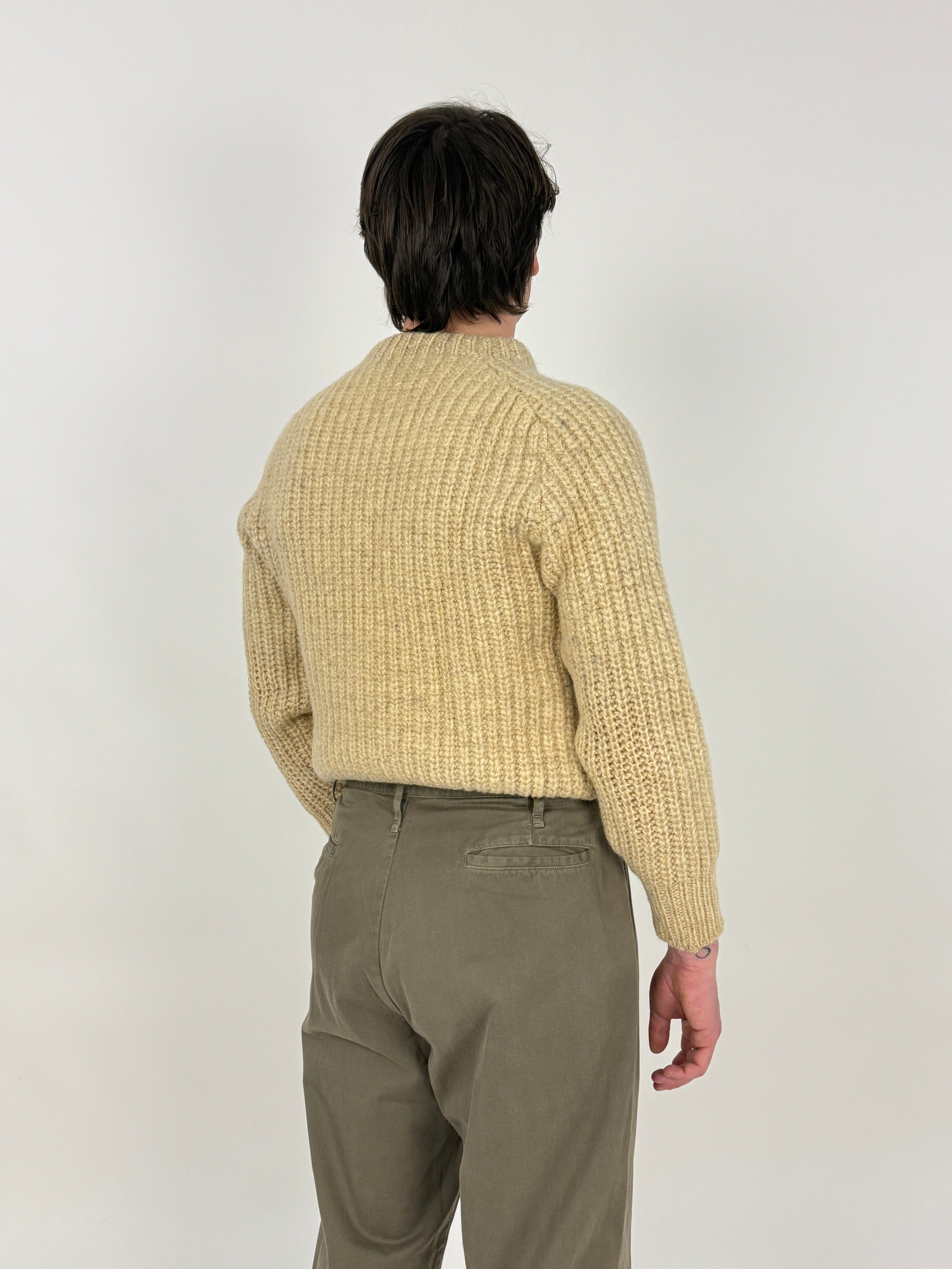 Maglione aran anni '60 in lana lavorato a mano