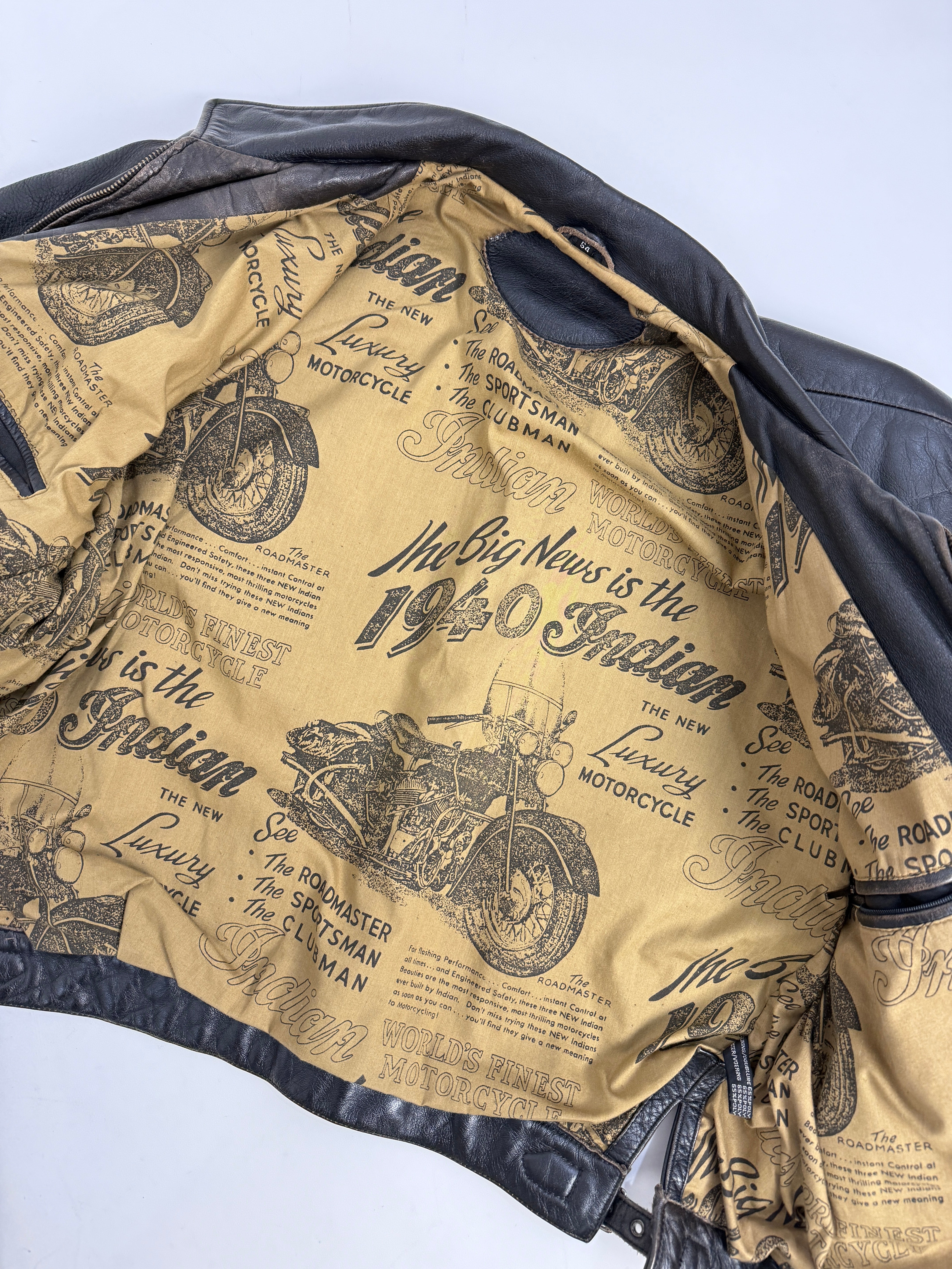 Giacca Pelle Vintage TRAPPER Moto Aviazione Marrone