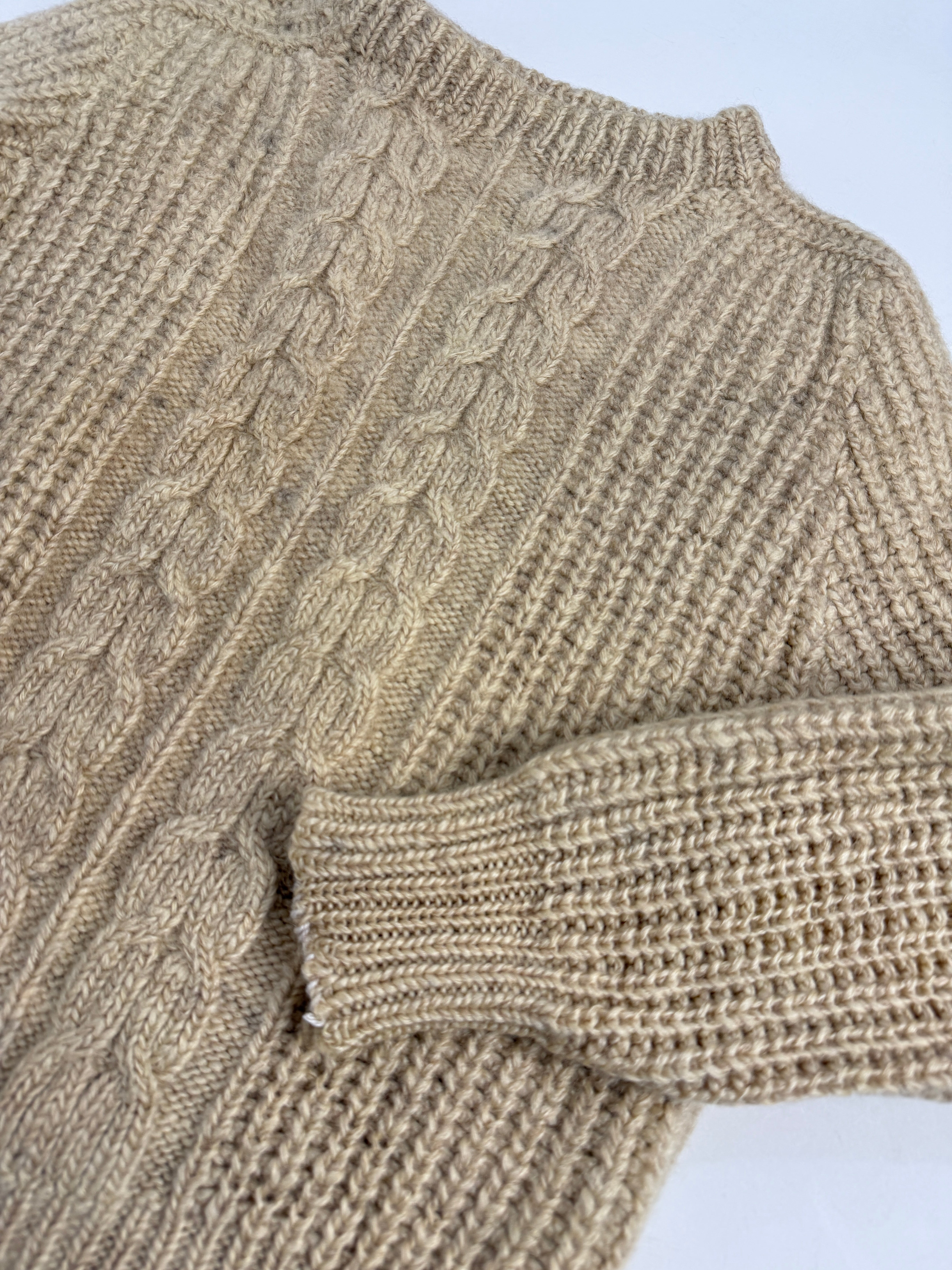 Maglione aran anni '60 in lana lavorato a mano