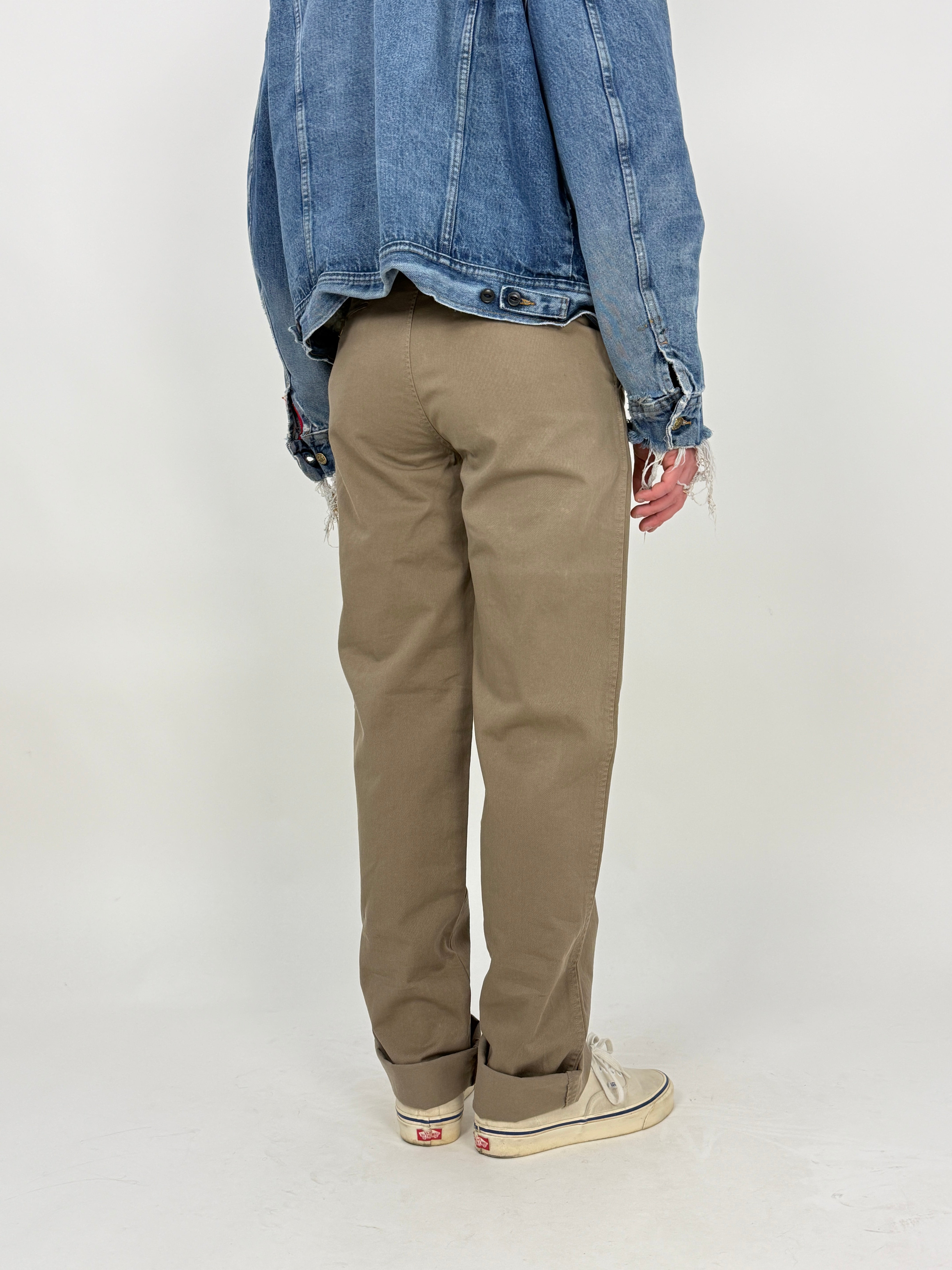 pantaloni schott usa color fango da uomo in cotone