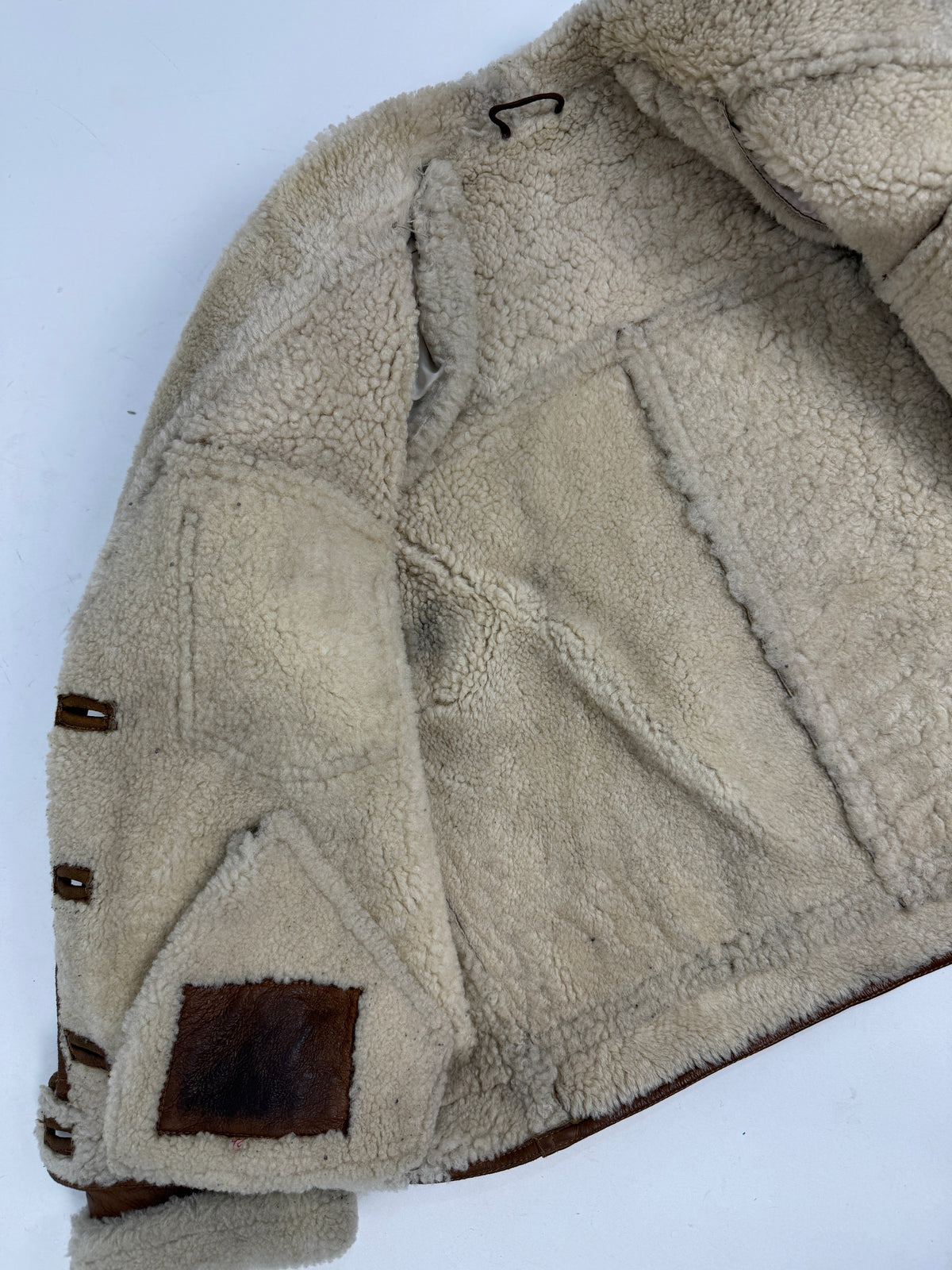 Giacca Shearling Montone Vintage Anni '70 Cognac - Taglia S/M