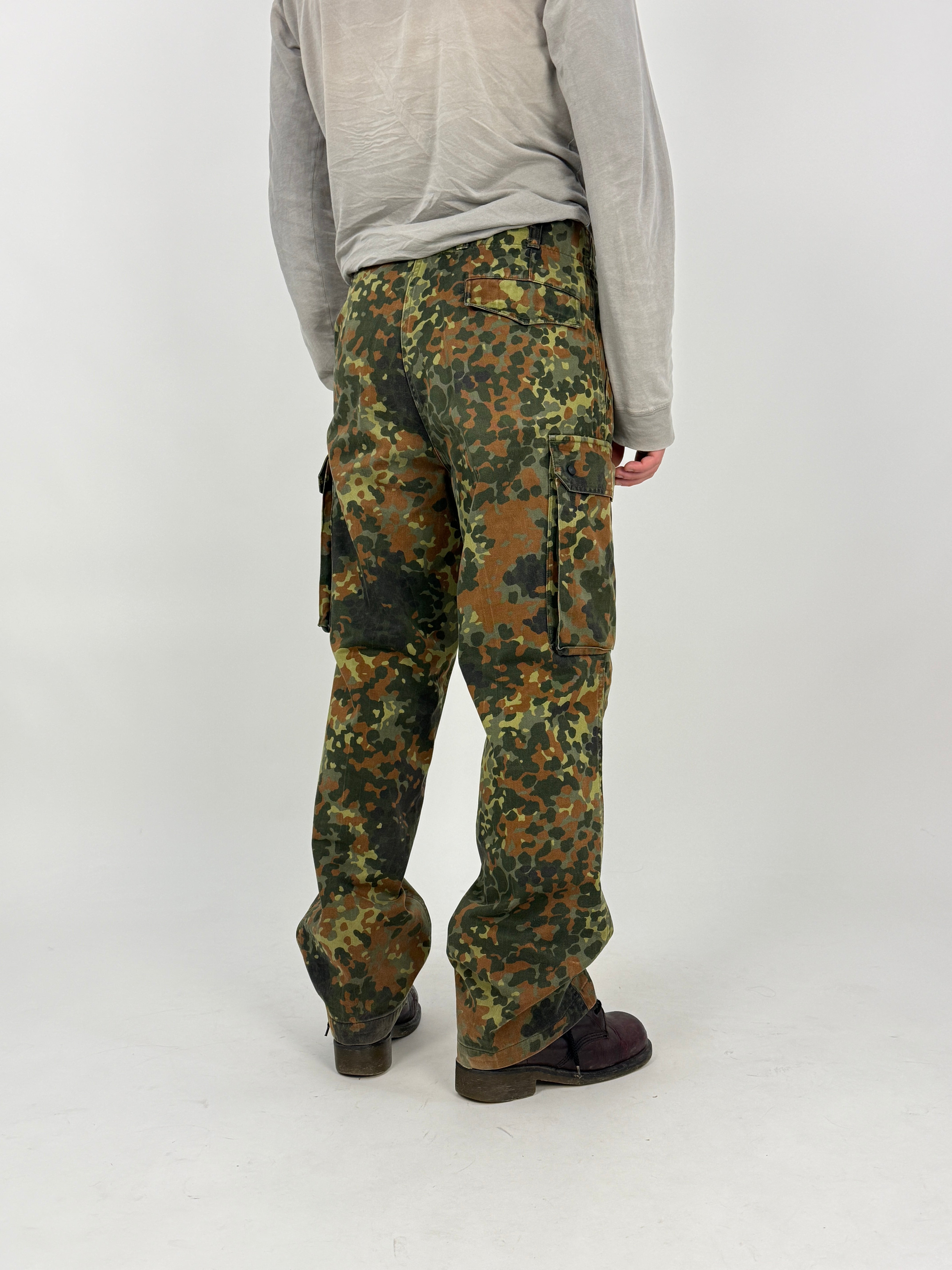 Pantaloni Cargo Militari Flecktarn Bundeswehr Vintage - Taglia 48