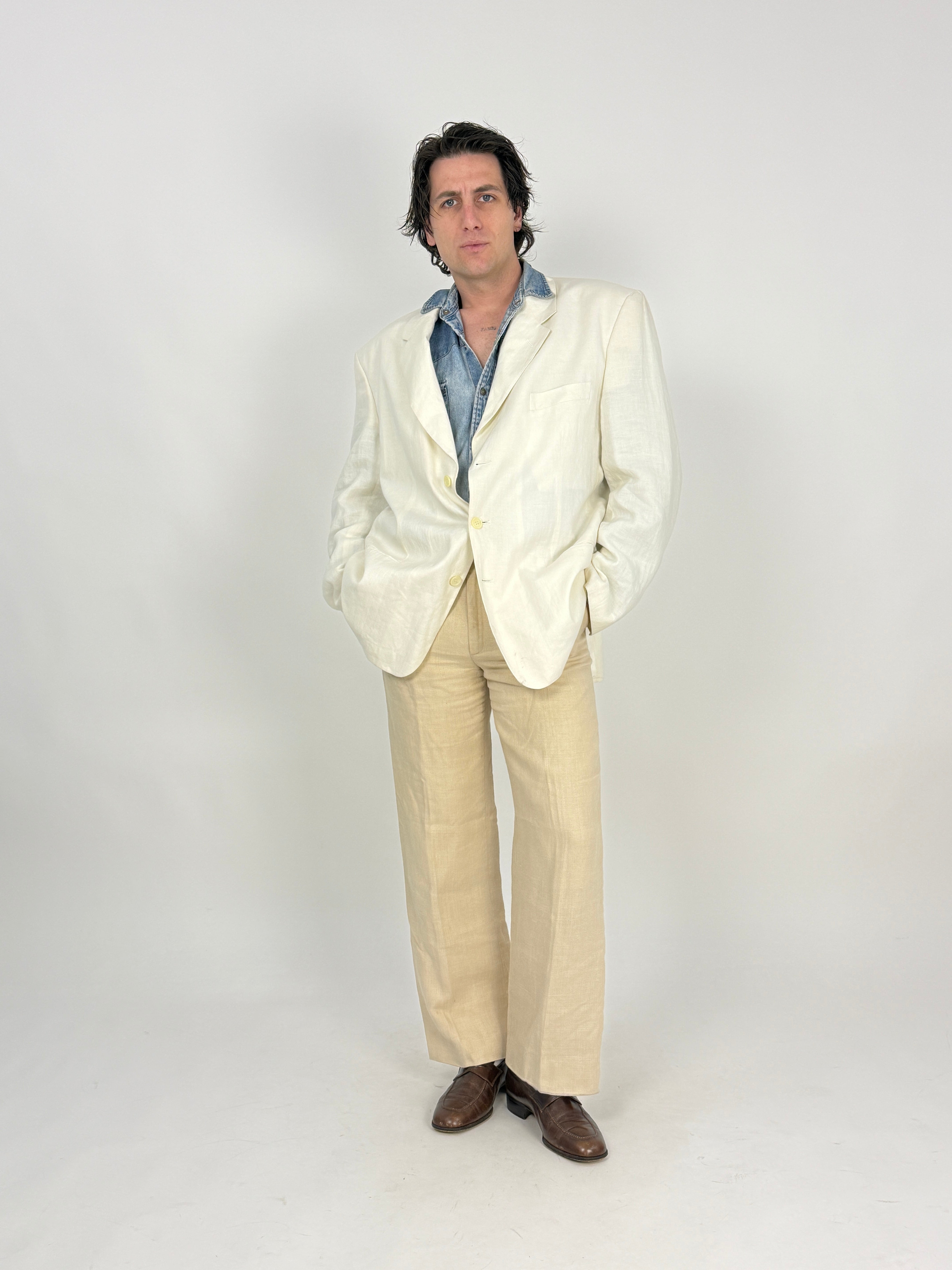 Blazer in Puro Lino anni '80 - Taglia 52/54