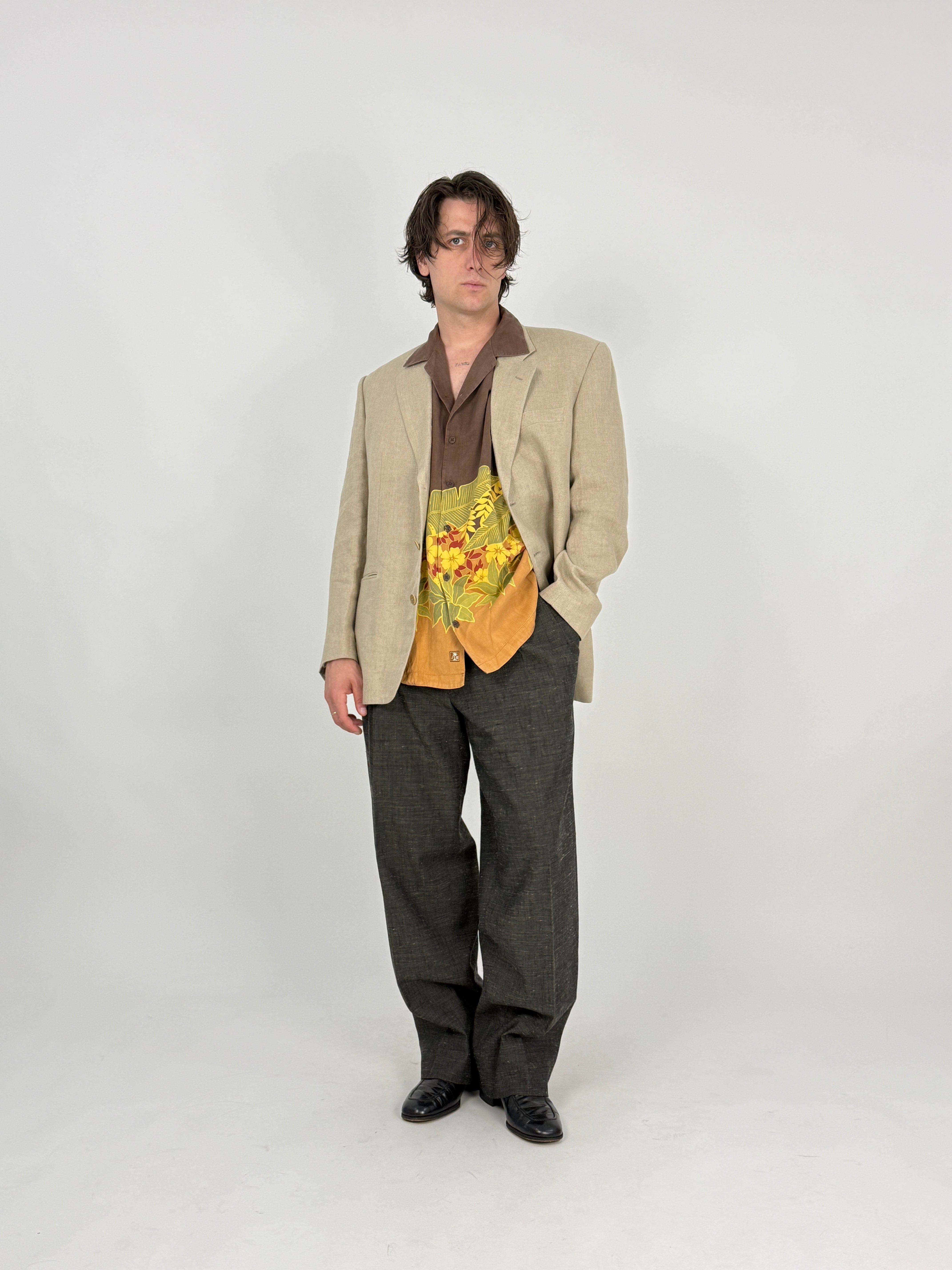 Giacca in Lino Beige Vintage - Taglia 48