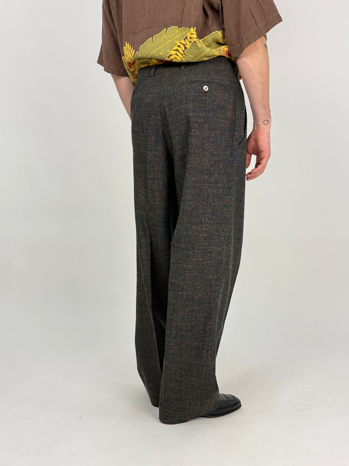 Pantaloni Sartoriali TRANS anni '80 Grigio Antracite Melange - Taglia 52
