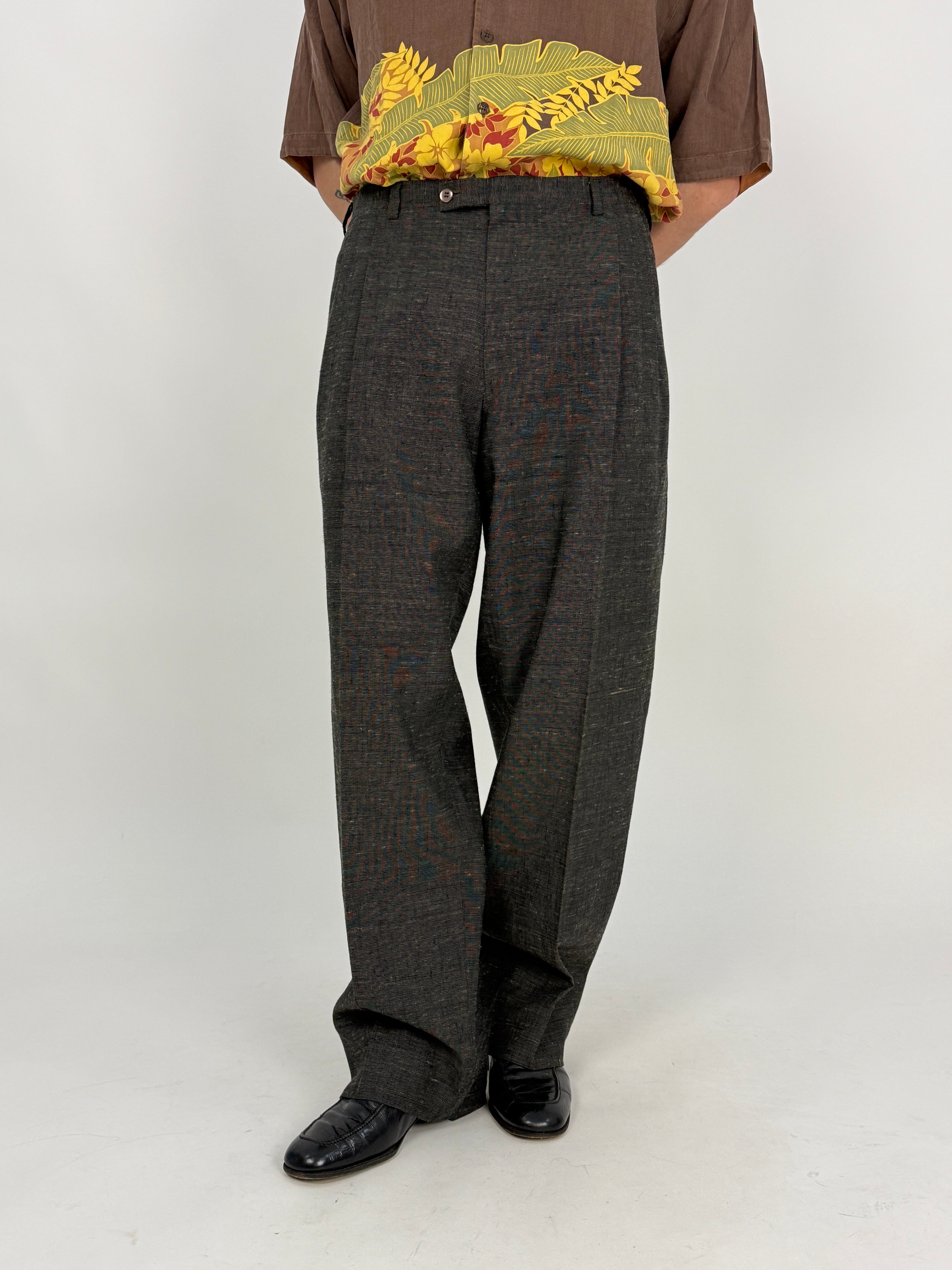 Pantaloni Sartoriali TRANS anni '80 Grigio Antracite Melange - Taglia 52