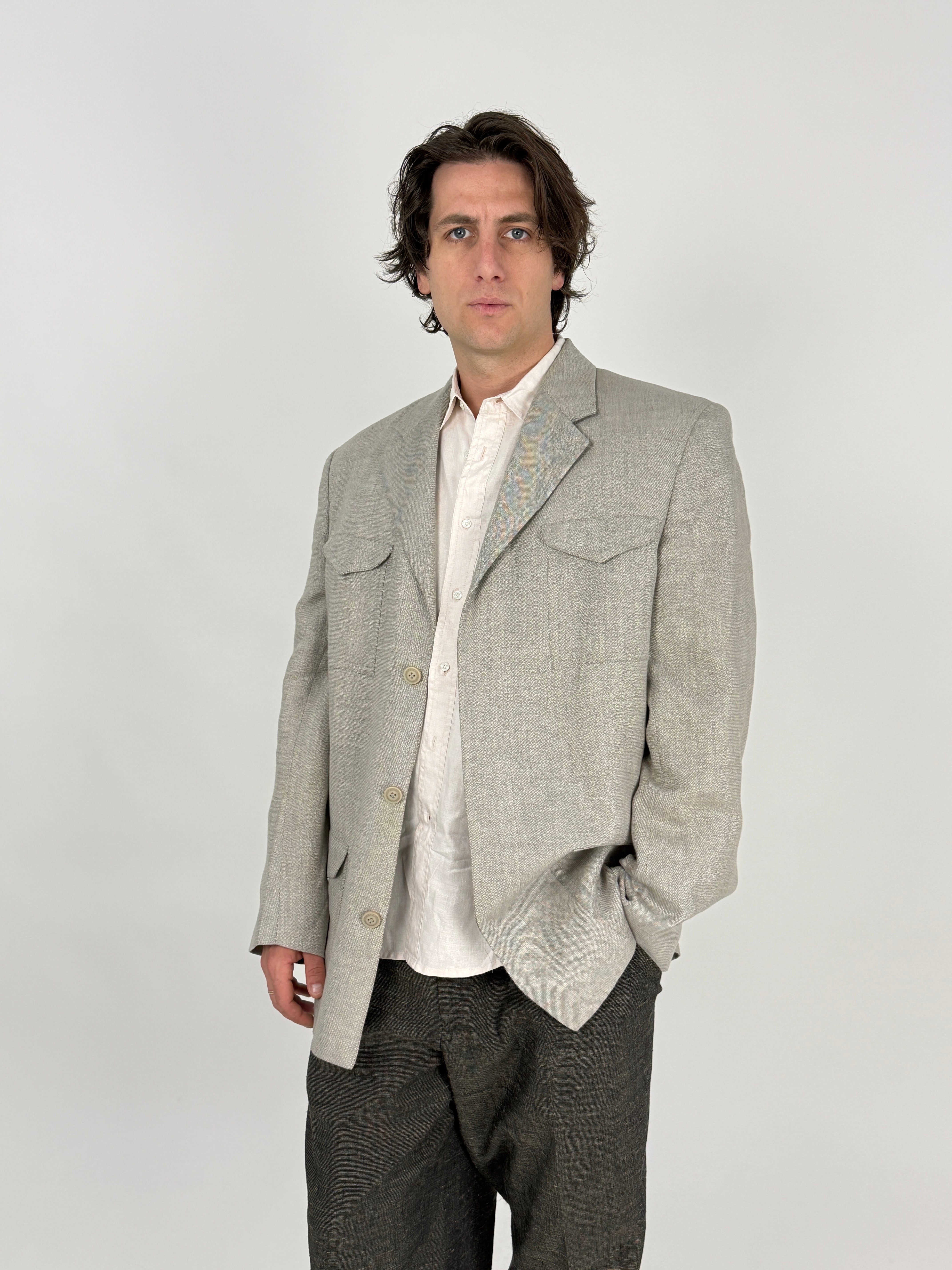Blazer Versus Gianni Versace Anni '80 Misto Lino - Taglia 52