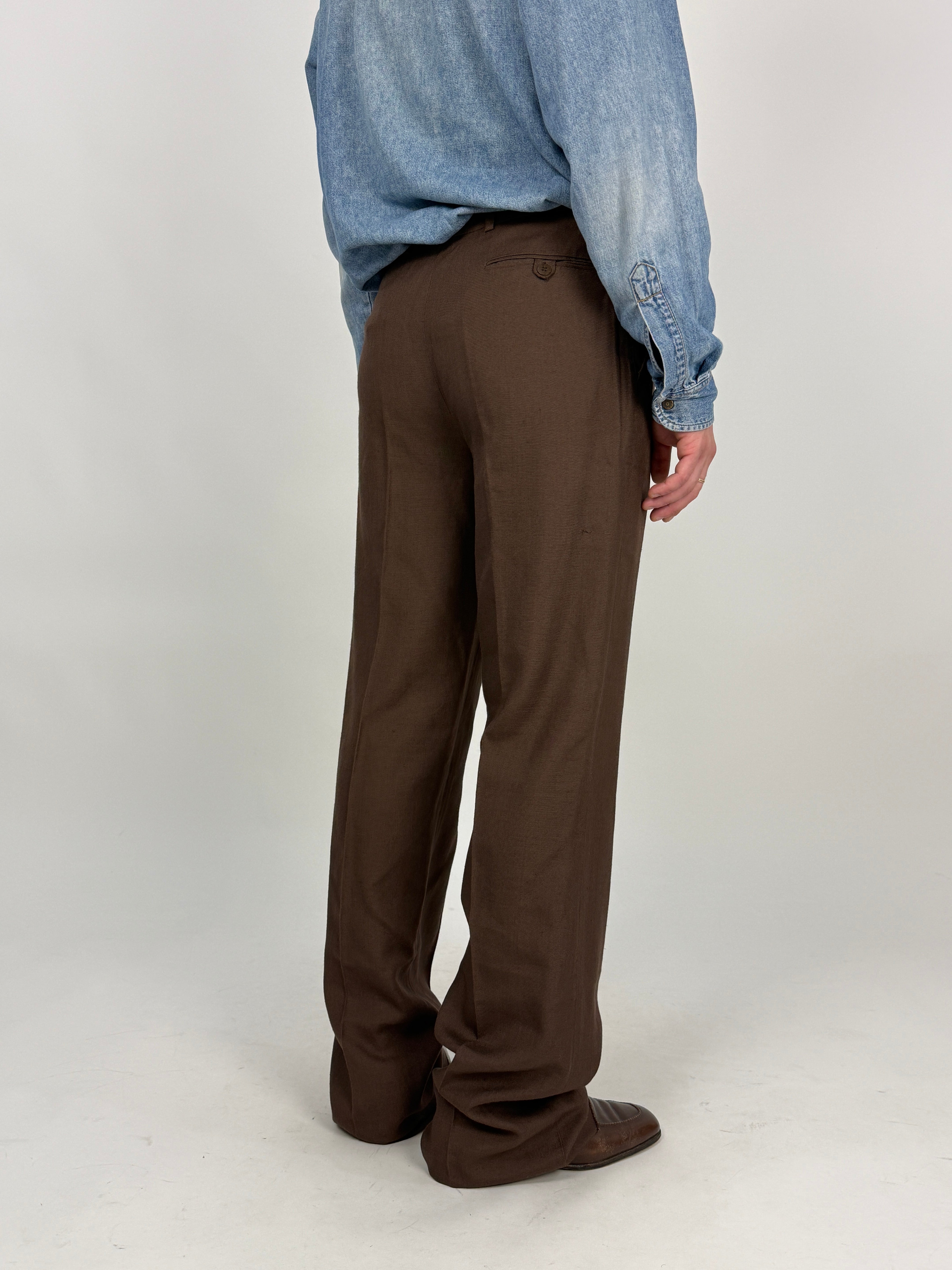 Pantalone anni '70 in misto lino