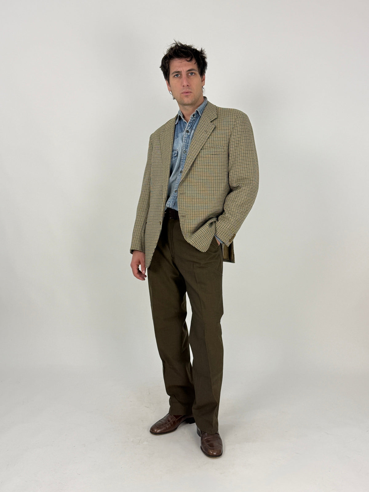 Giacca sartoriale vintage in lana vista frontale