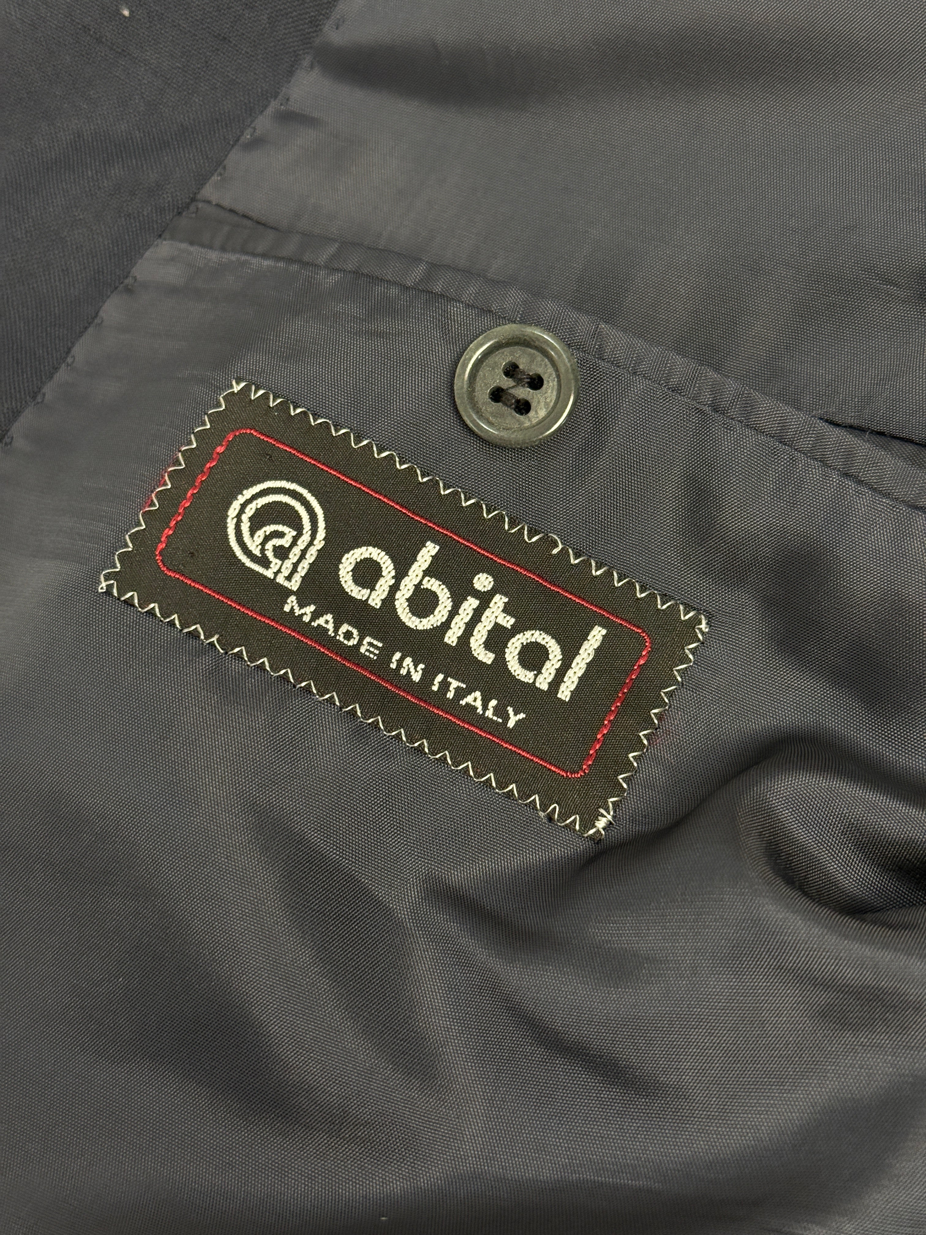 Blazer Doppiopetto Abital Pura Seta Blu Navy - Taglia 48