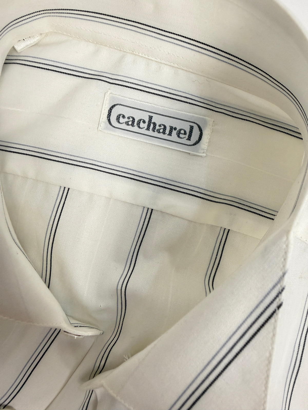 Camicia Cacharel Deadstock anni ‘70 Cotone Bianco a Righe - Taglia M