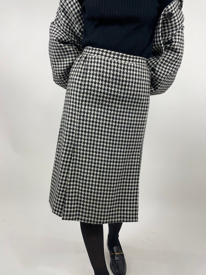 Anzug aus reiner Wolle im Hahnentrittmuster der 1980er Jahre