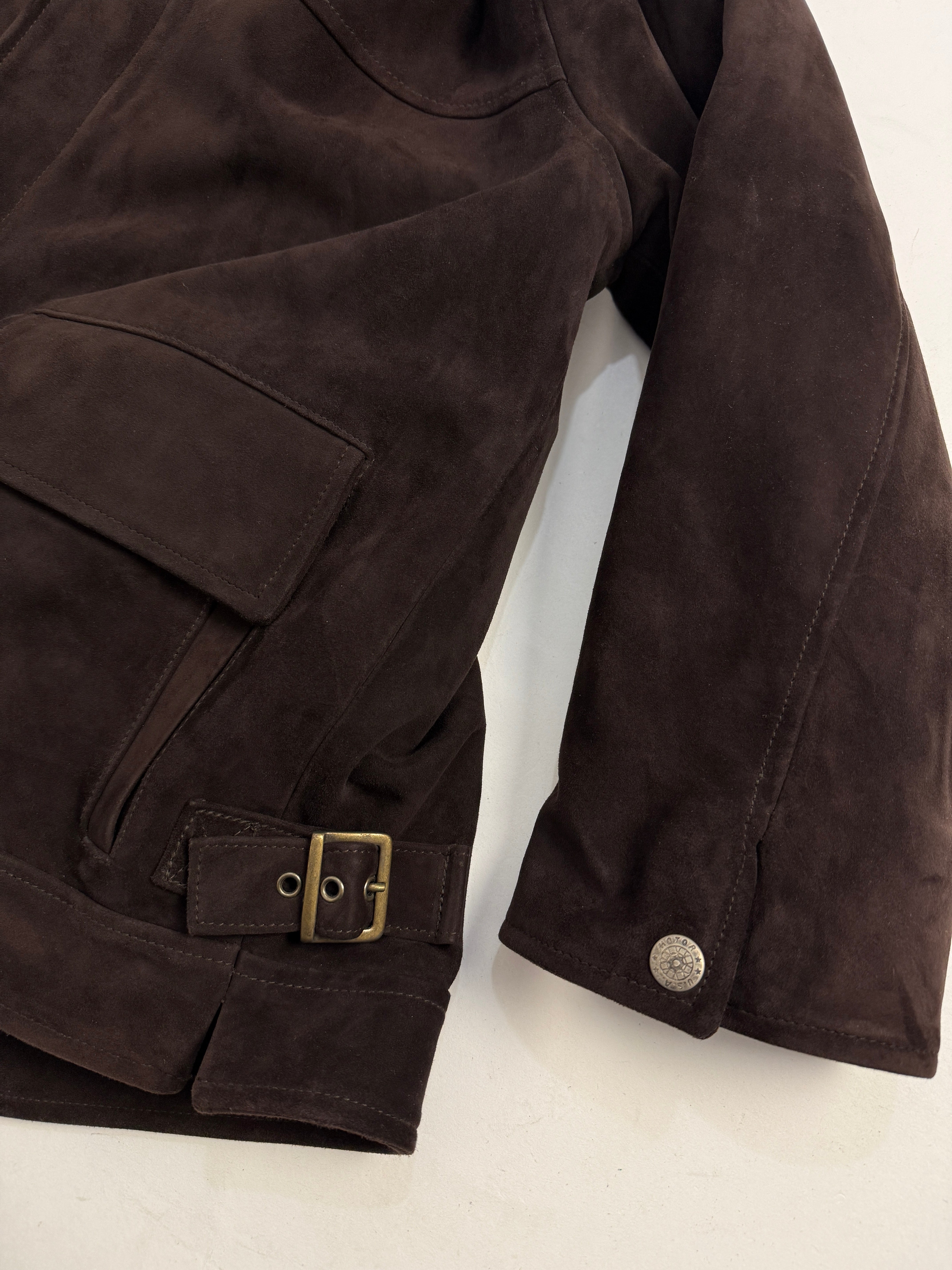 Giacca in camoscio marrone