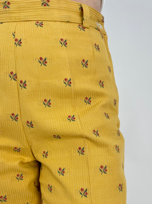 Pantaloni a sigaretta in cotone a fiori