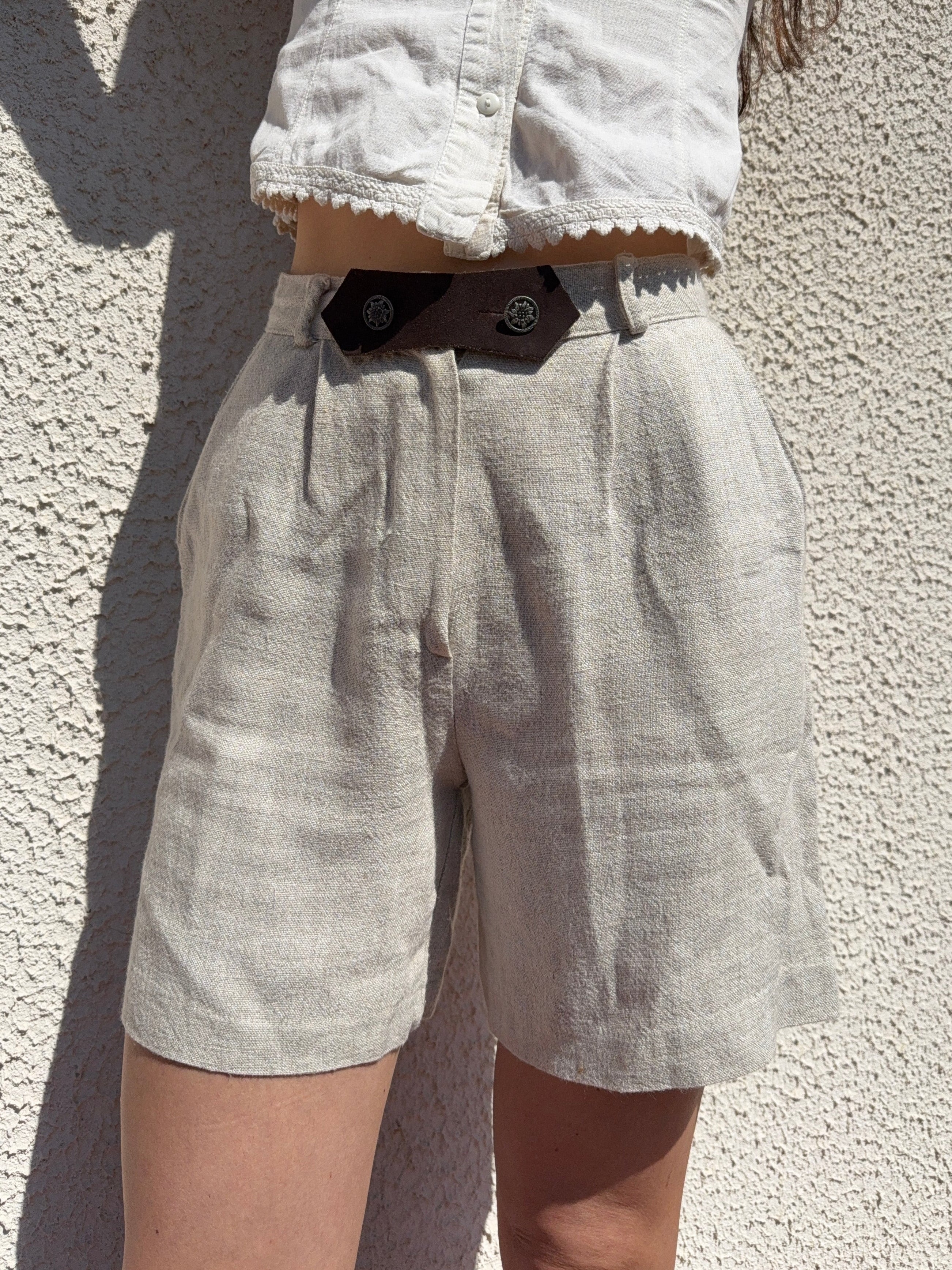 Bermuda vintage Tirol in Lino Beige - Taglia 42/M