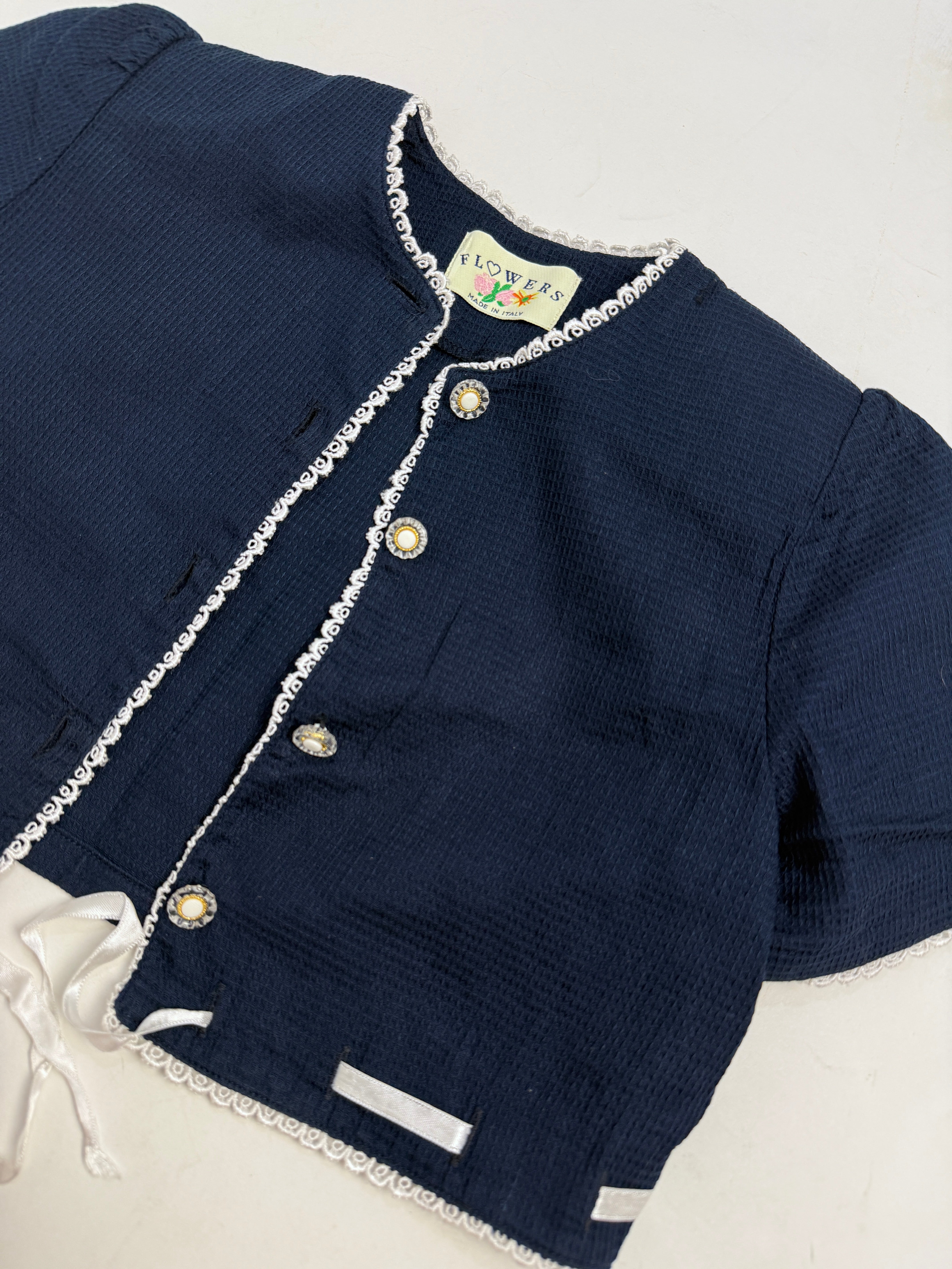 Crop Top in Cotone Waffle Blu - Taglia XS/S