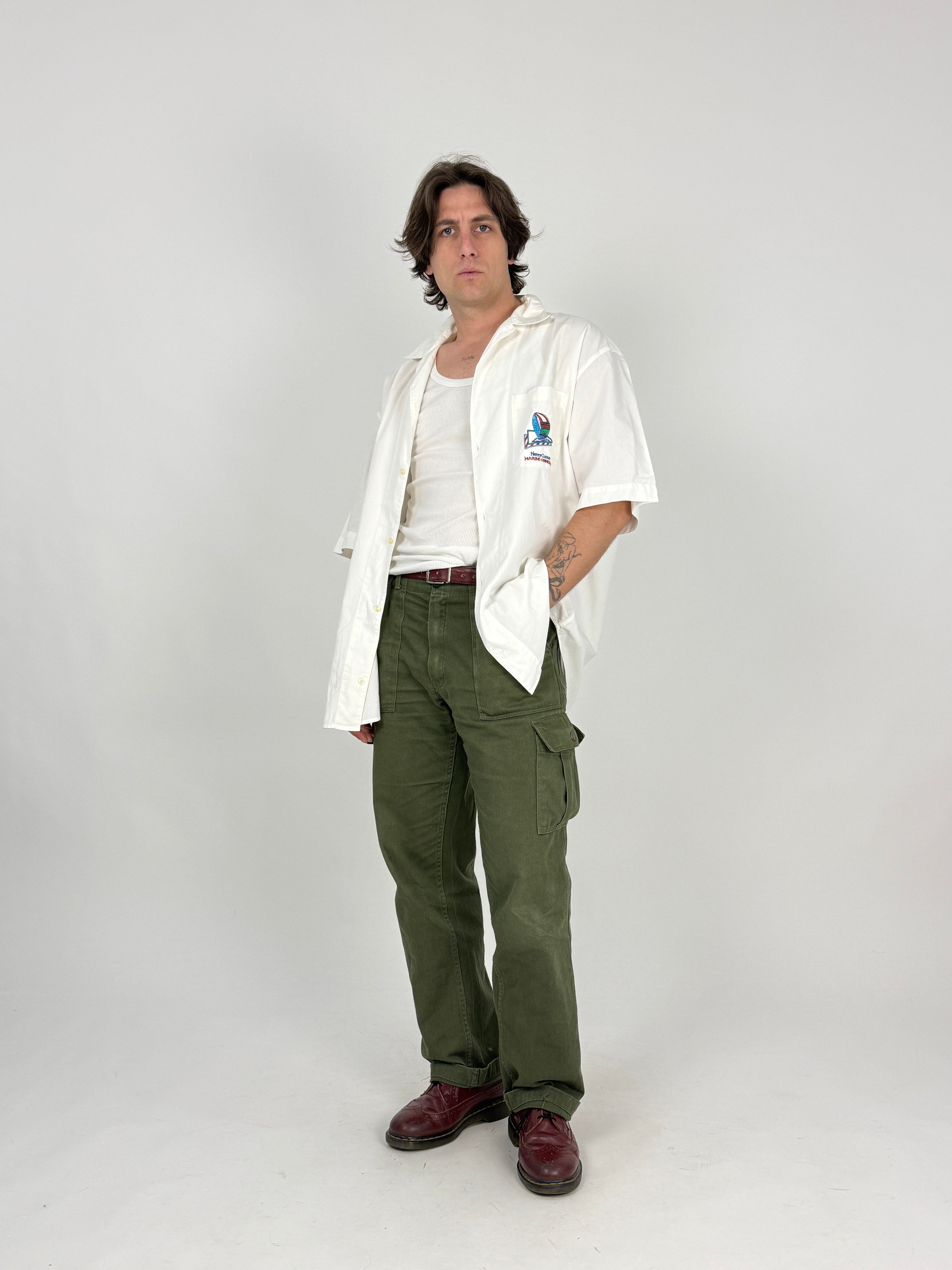 Camicia Henry Cotton's in Cotone Bianco Ricamo - Taglia XXL
