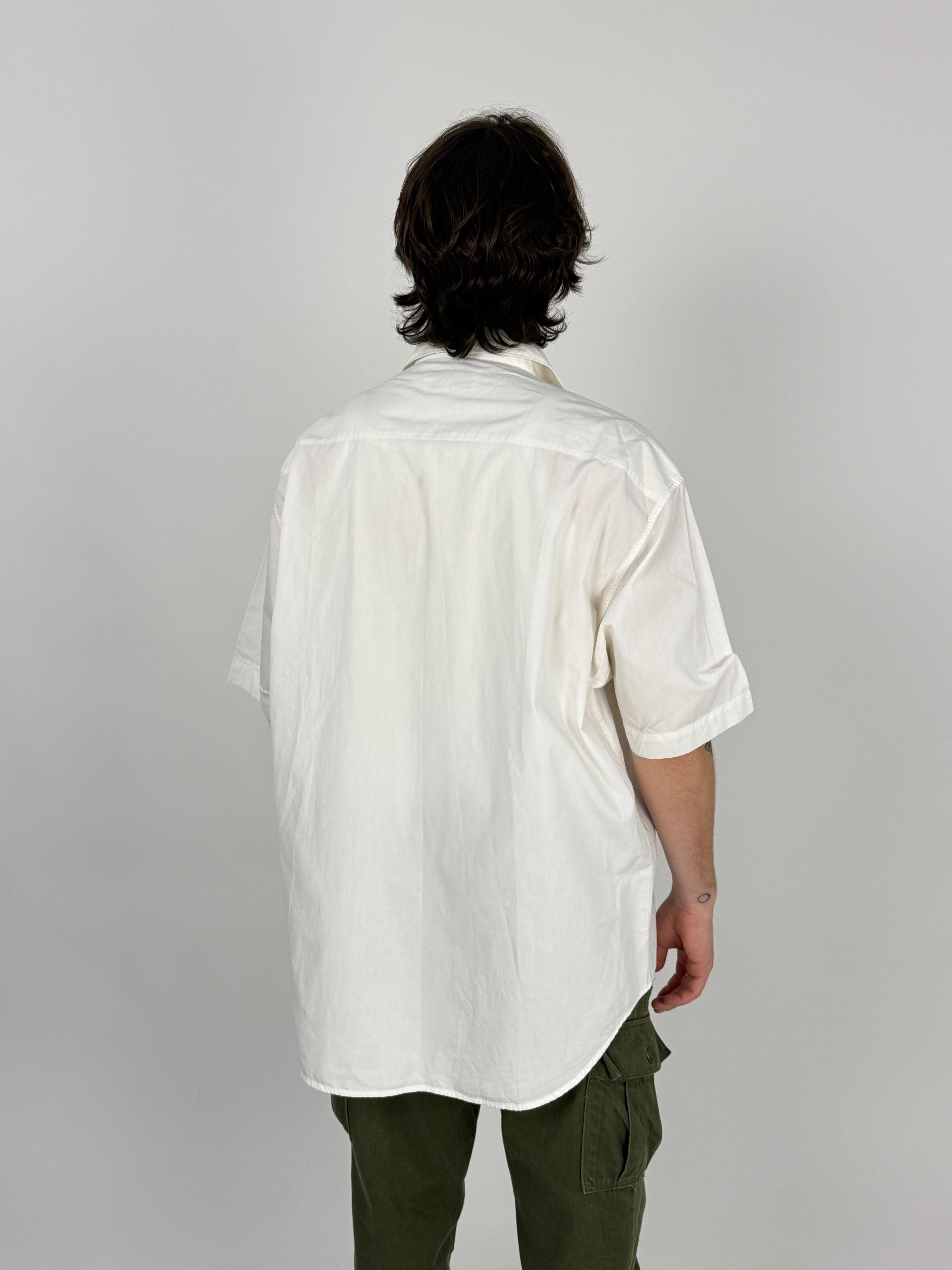 Camicia Henry Cotton's in Cotone Bianco Ricamo - Taglia XXL
