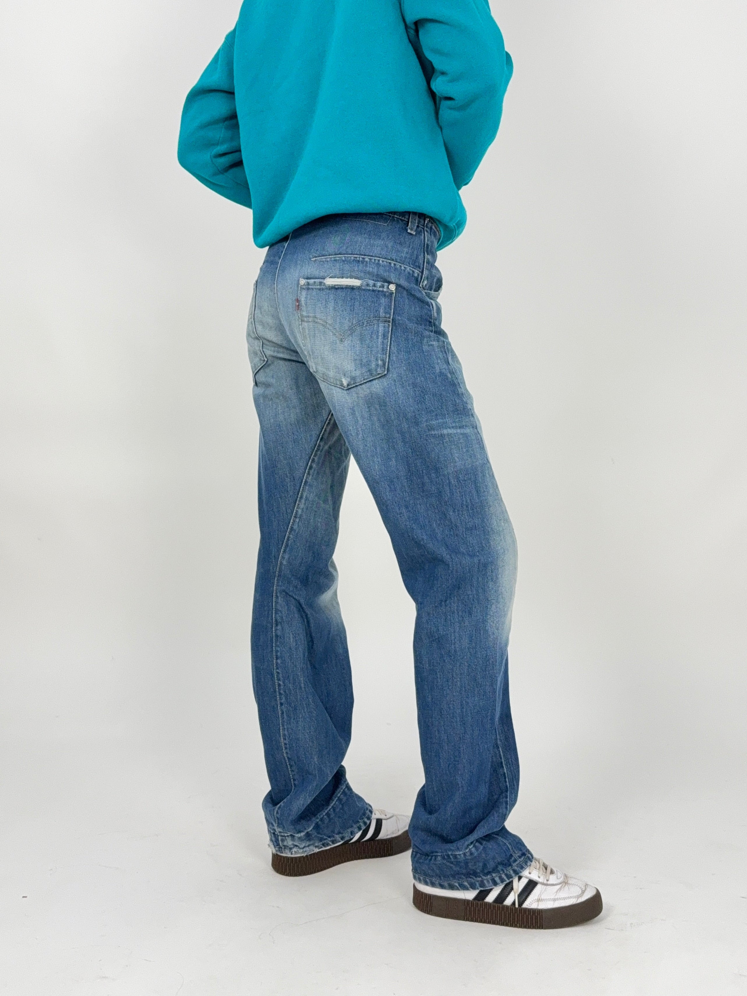 jeans levi's da donna taglia 42 IT blu denim, modello engineered