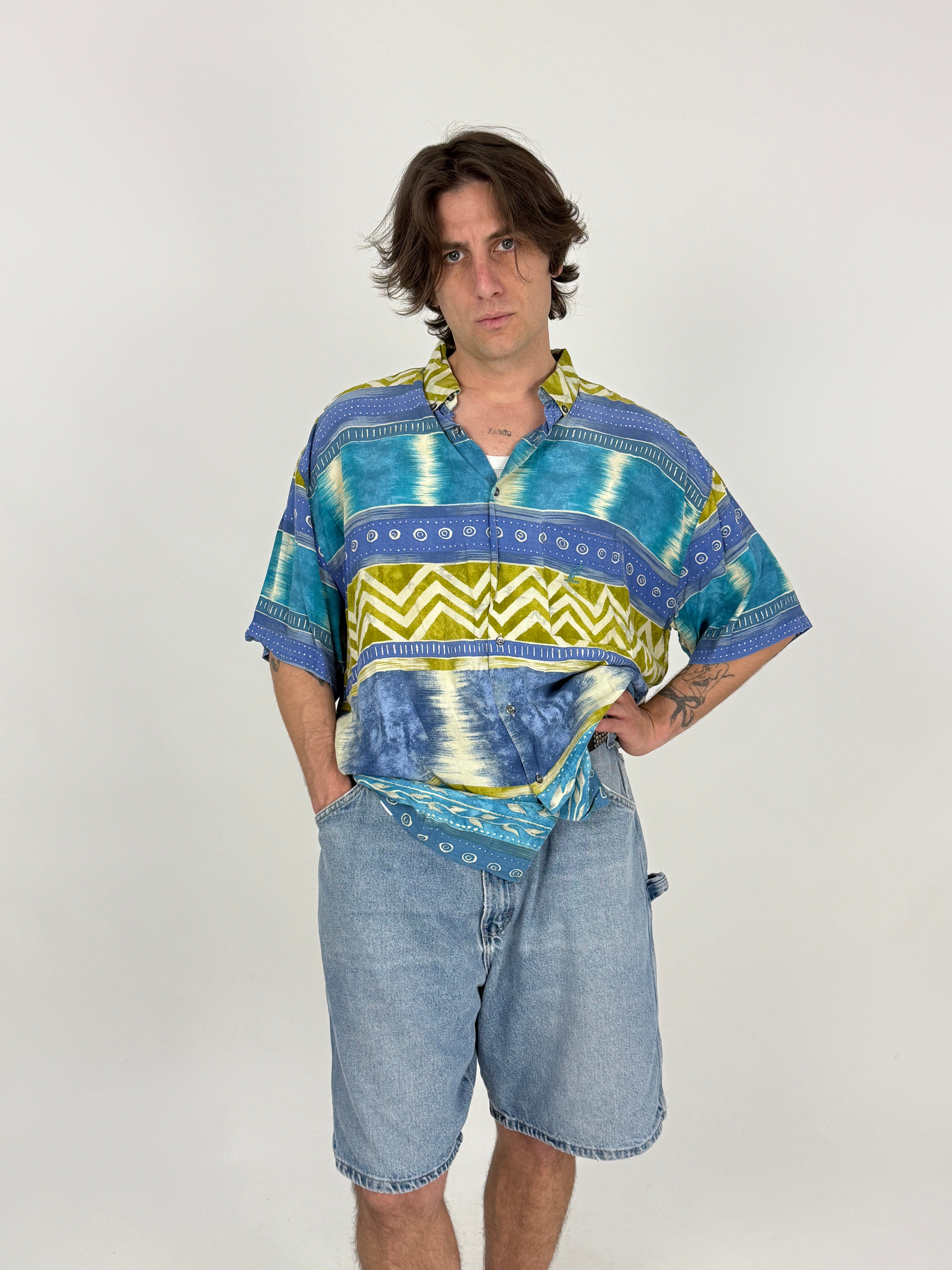 Camicia Australian L'Alpina Viscosa Pattern Etnico Tribale - Taglia XL