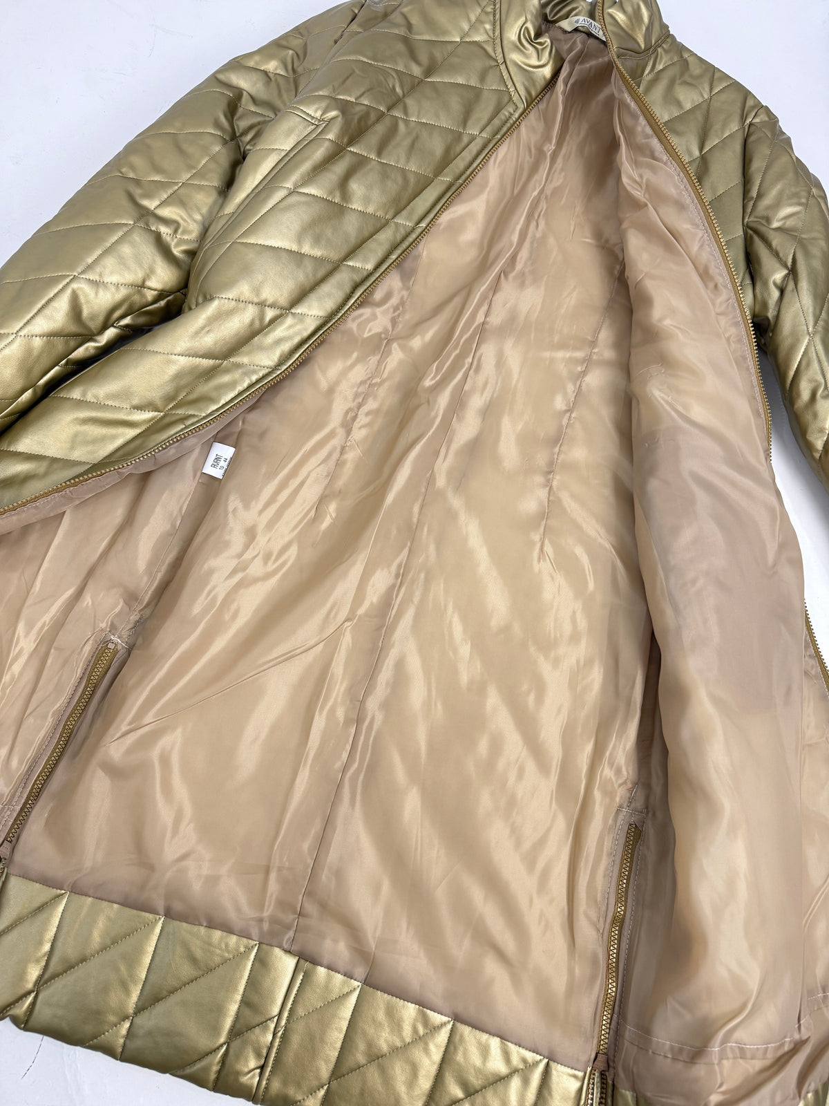 Cappotto Vintage Avant Oro Metallizzato Trapuntato - Taglia M