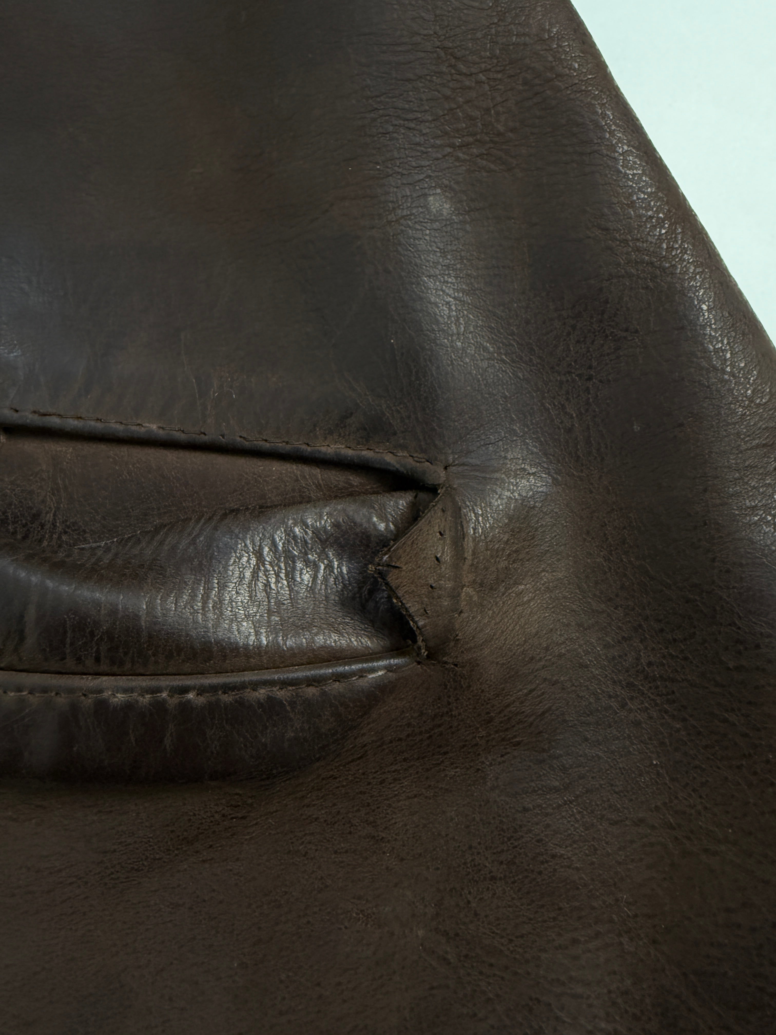 Giacca in Pelle Vintage interno trapuntato - taglia L