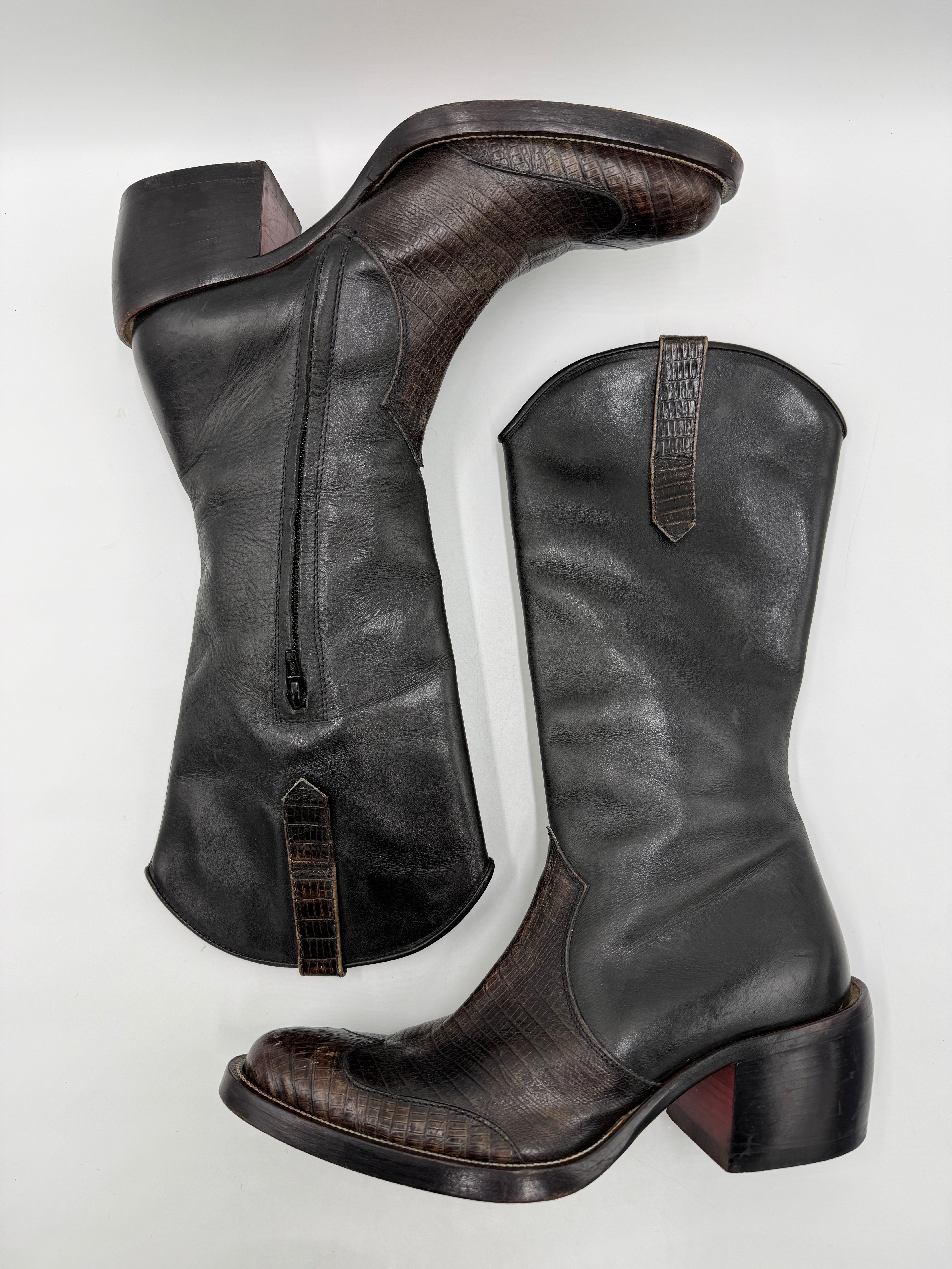 Stivali Buttero Vintage in Pelle Marrone Scuro