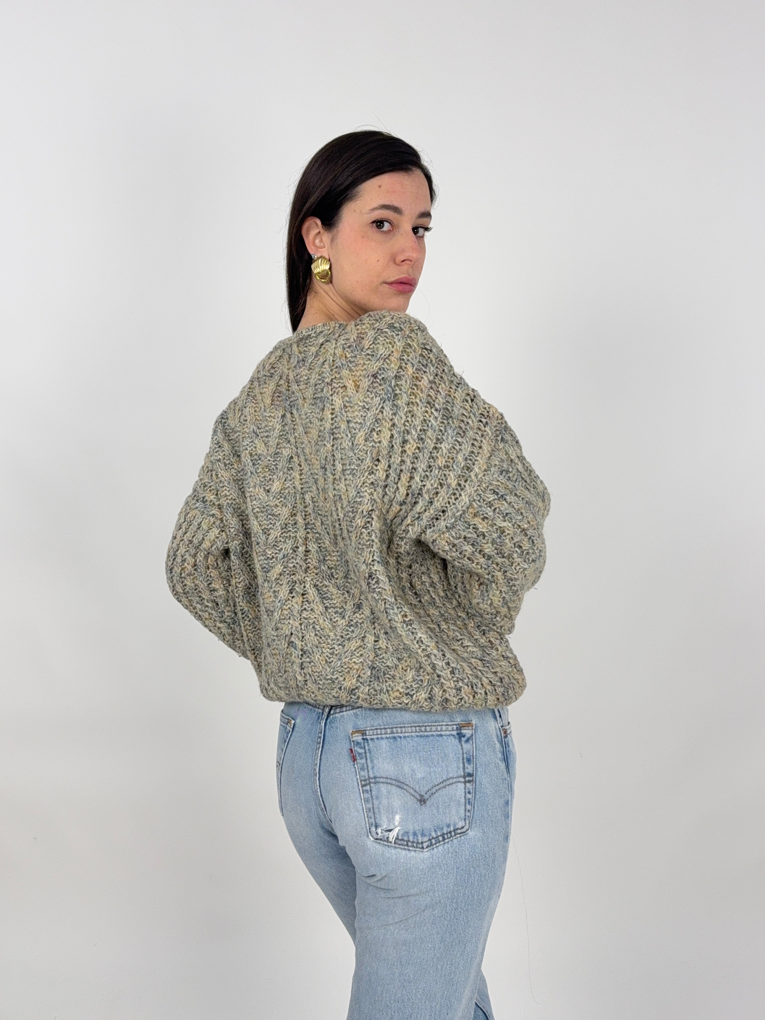Maglione vintage fatto a mano in lana