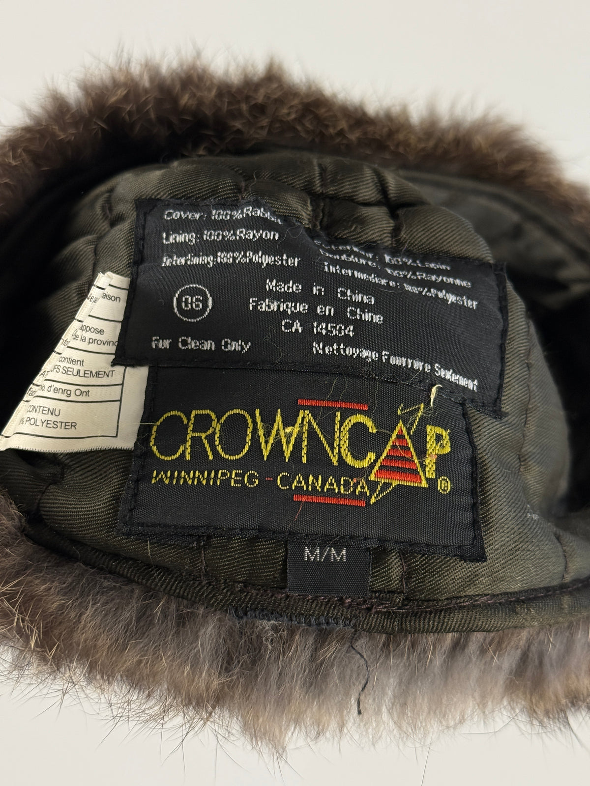Etichetta Crown Cap taglia M, composizione coniglio e fodera trapuntata