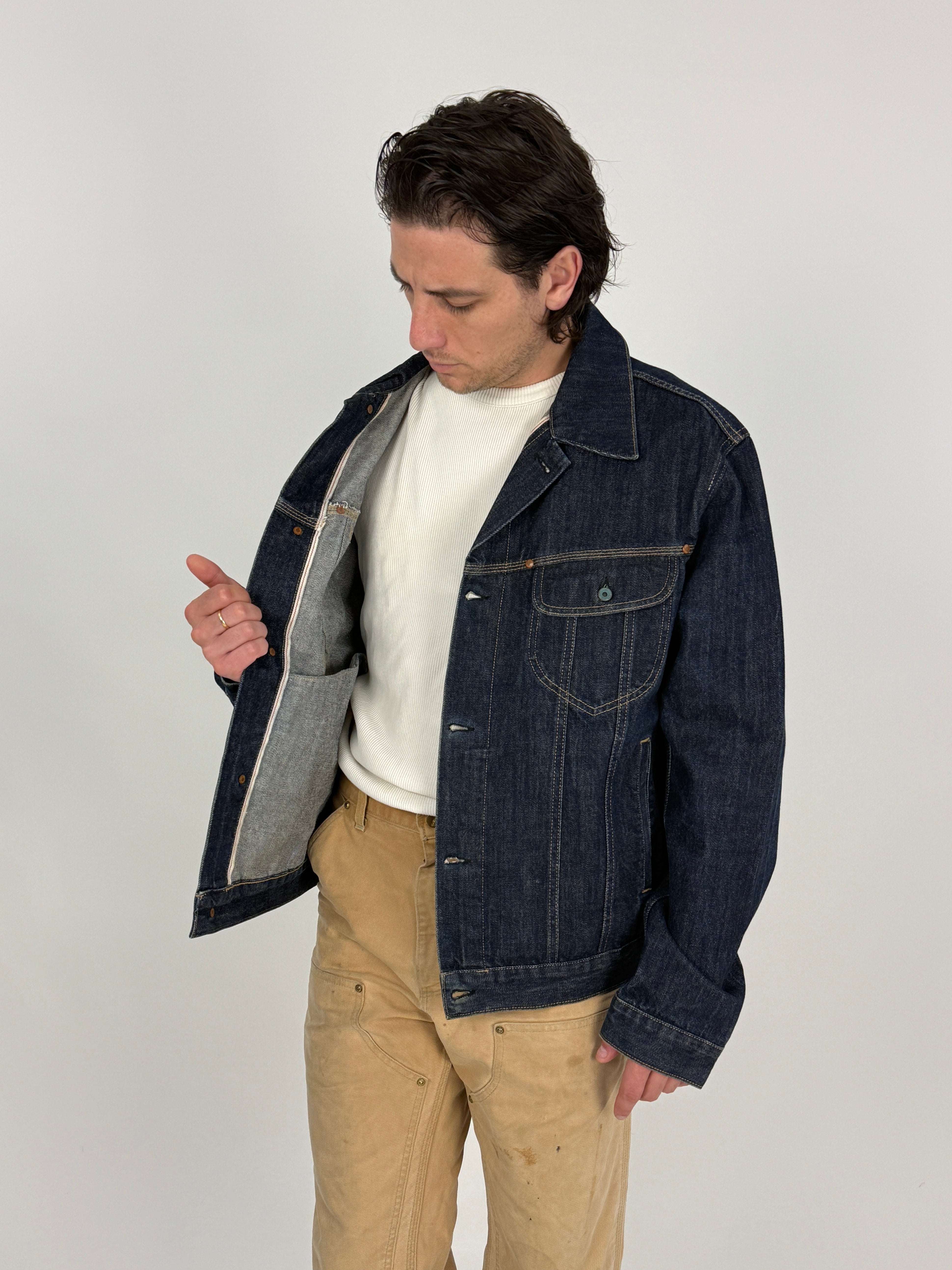 giacca denim rifle cimosato