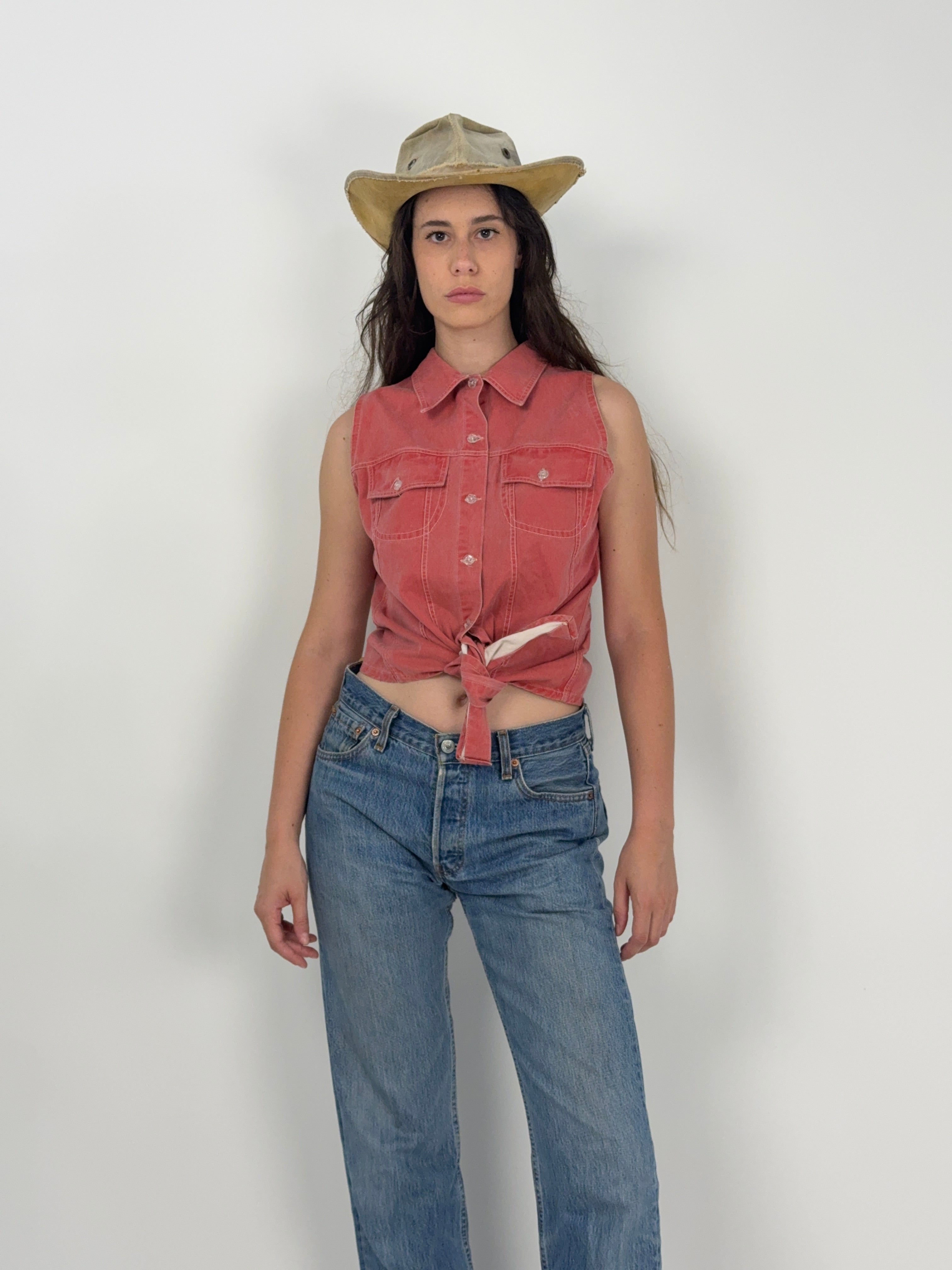 Gilet in denim di cotone