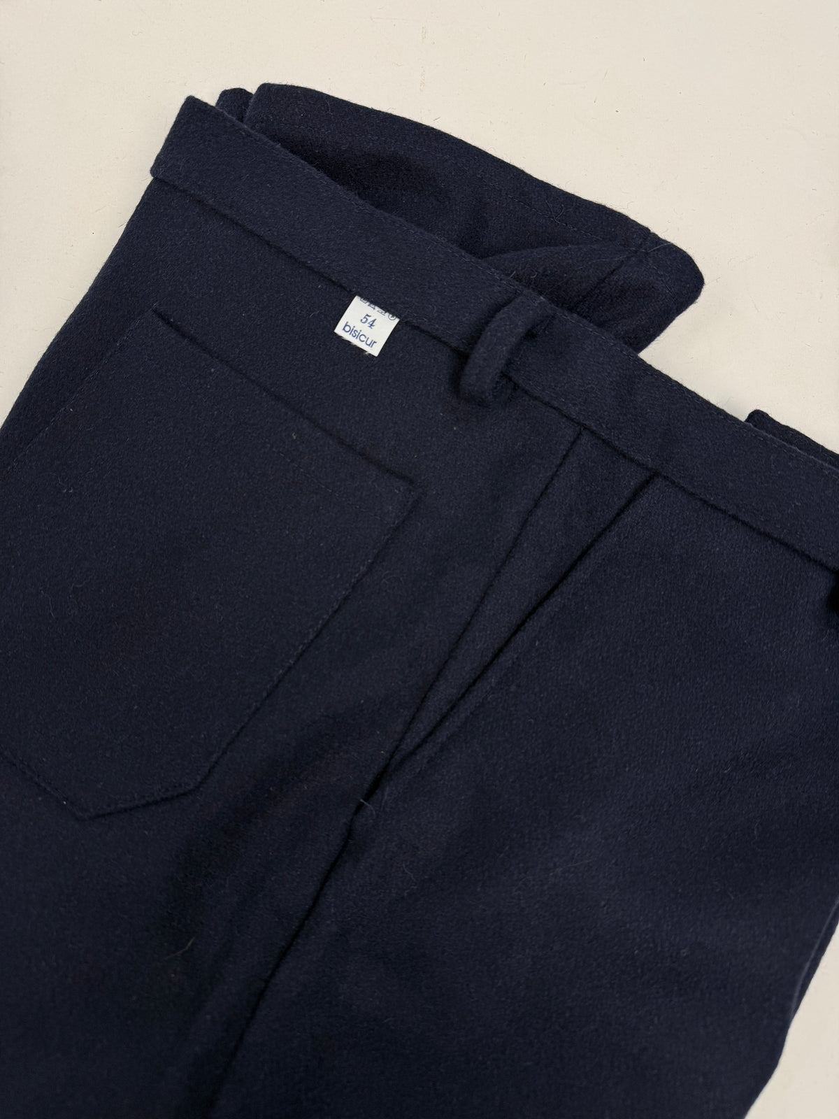 Pantaloni Vintage Workwear Blu Navy con Bottoni - Taglia 54