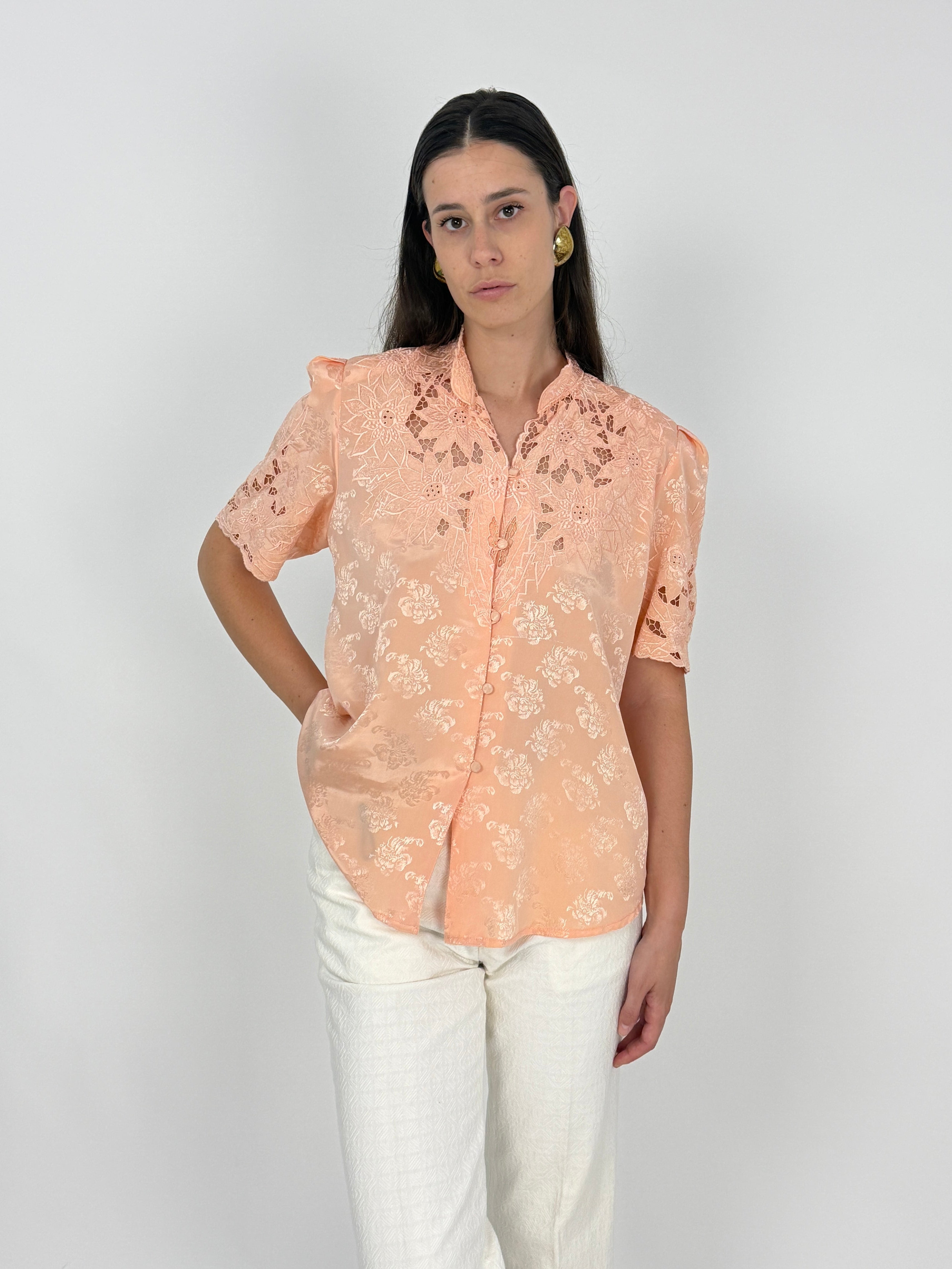 Camicia Sangallo Pesca Anni '80 - Taglia L
