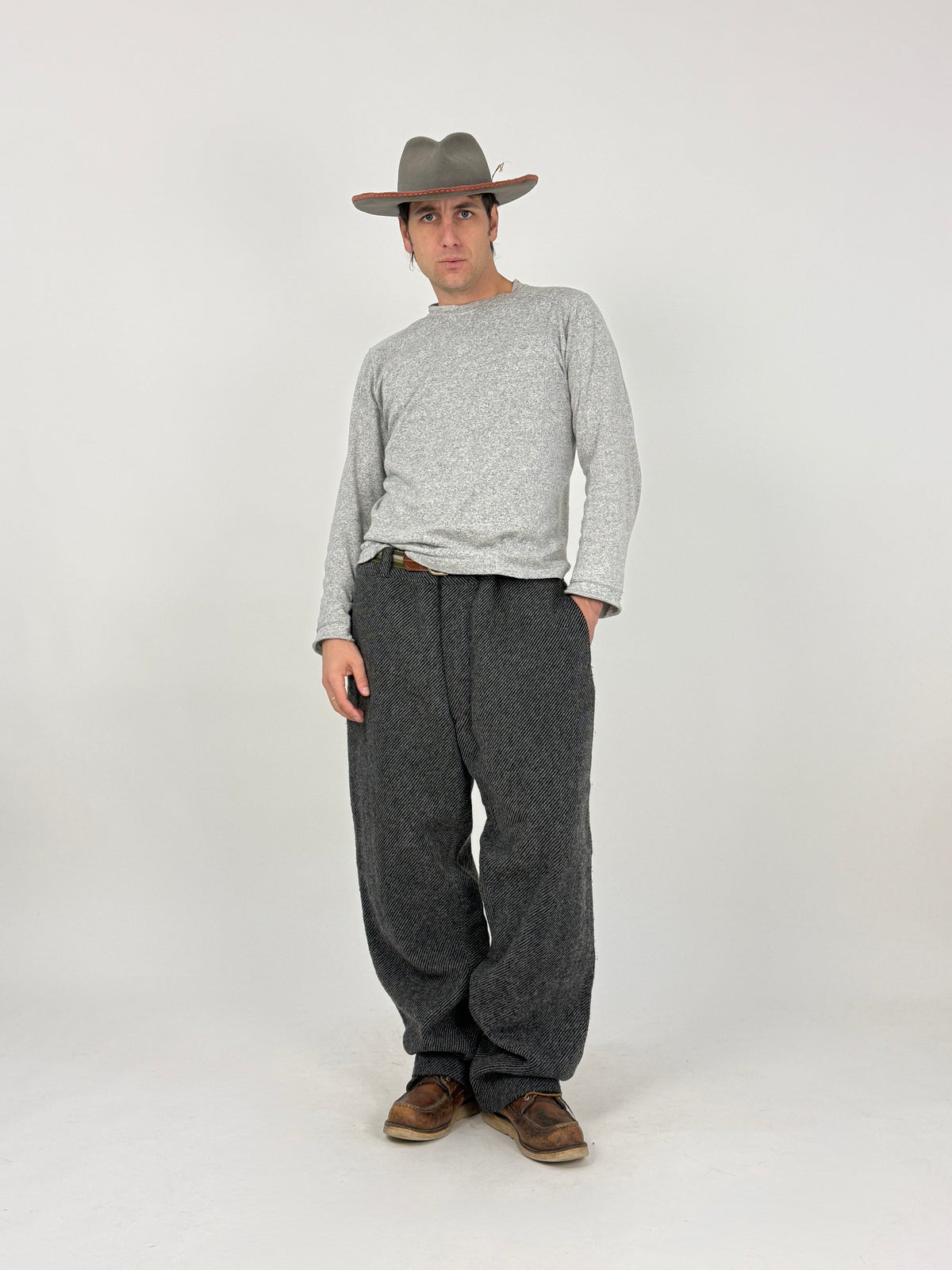 Pantaloni Workwear Anni '50/'60 Lana Spigata  - Taglia 54