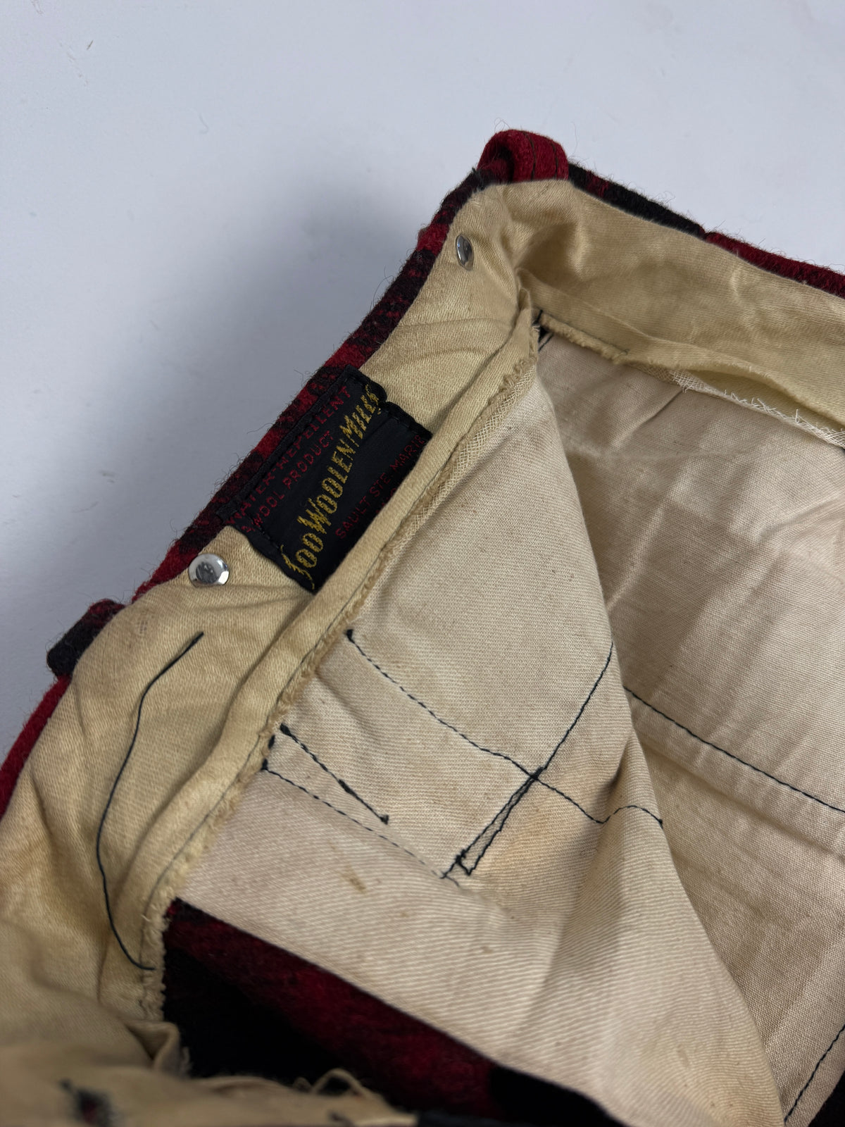 Pantaloni Caccia Soo Woolen Mills Anni '40/'50 Lana Tartan - 52/XL
