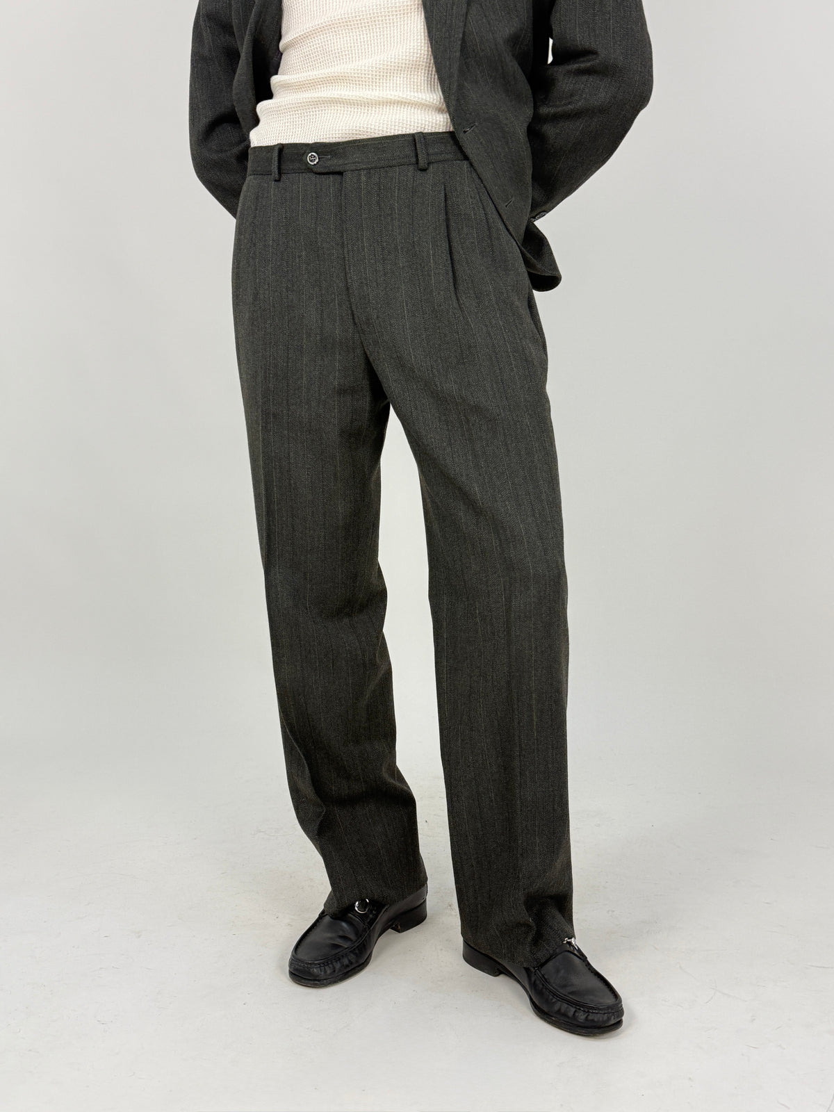 Abito Sartoriale Vintage Gessato Lanificio Policarpo - Taglia 48