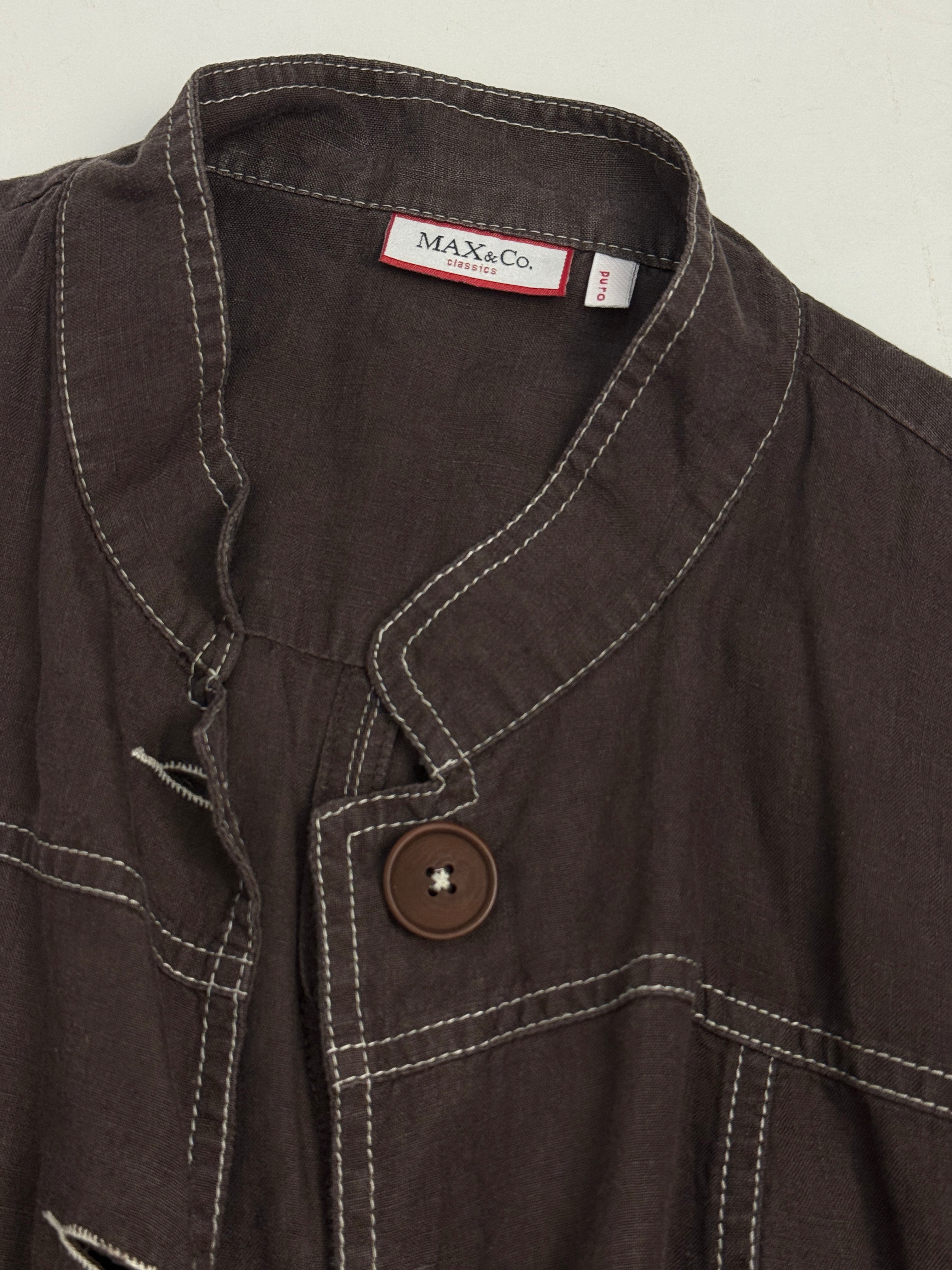 Casacca Vintage Max&Co. Puro Lino Marrone - Taglia M