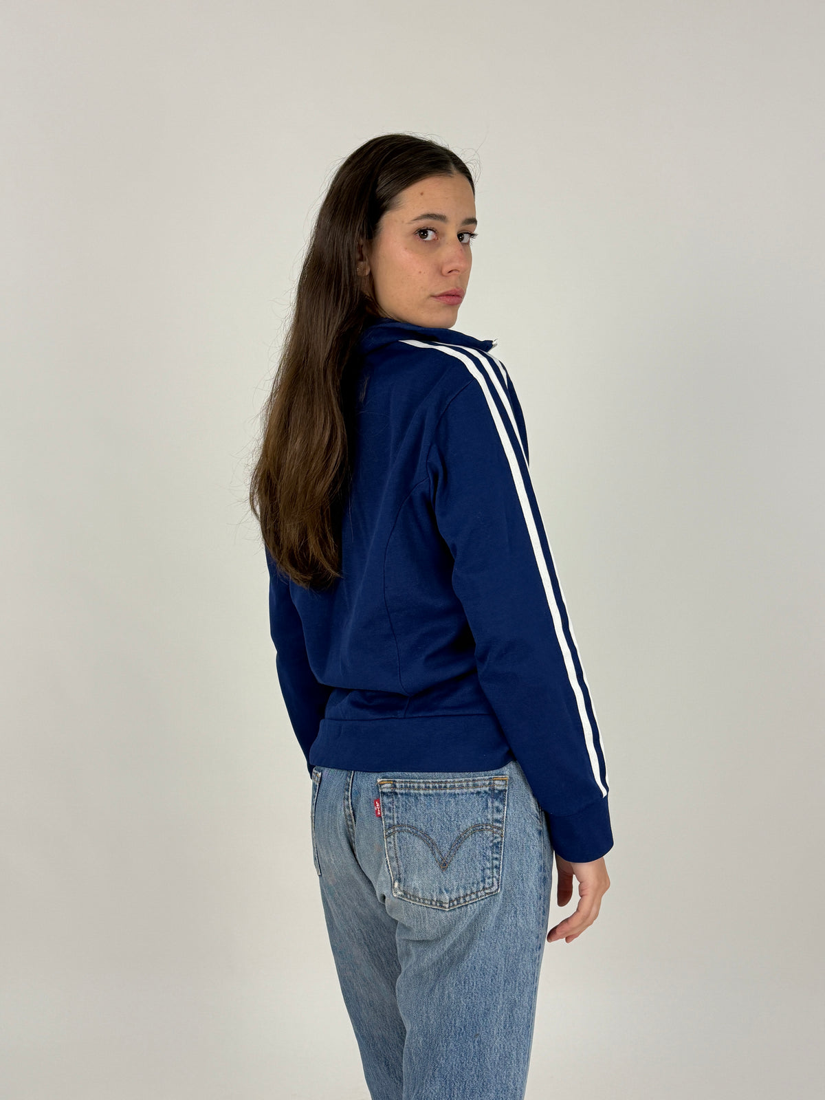 Giacca Tuta Adidas Anni '70/'80 Blu Made in Hong Kong - Taglia M