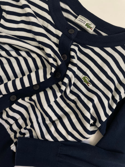Golf Lacoste in cotone a righe