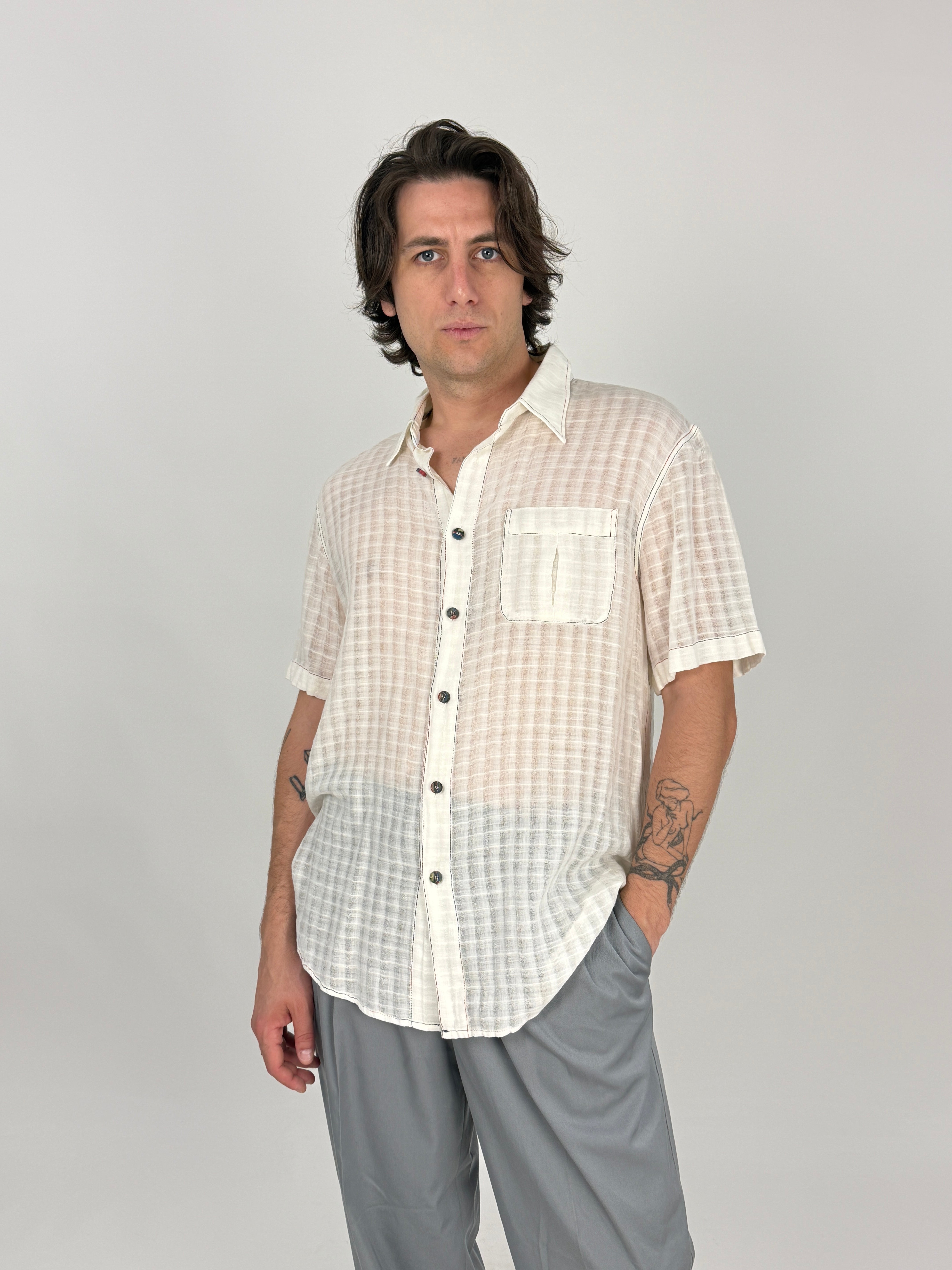 Camicia Vintage Armani Jeans Cotone e Seta - Taglia L