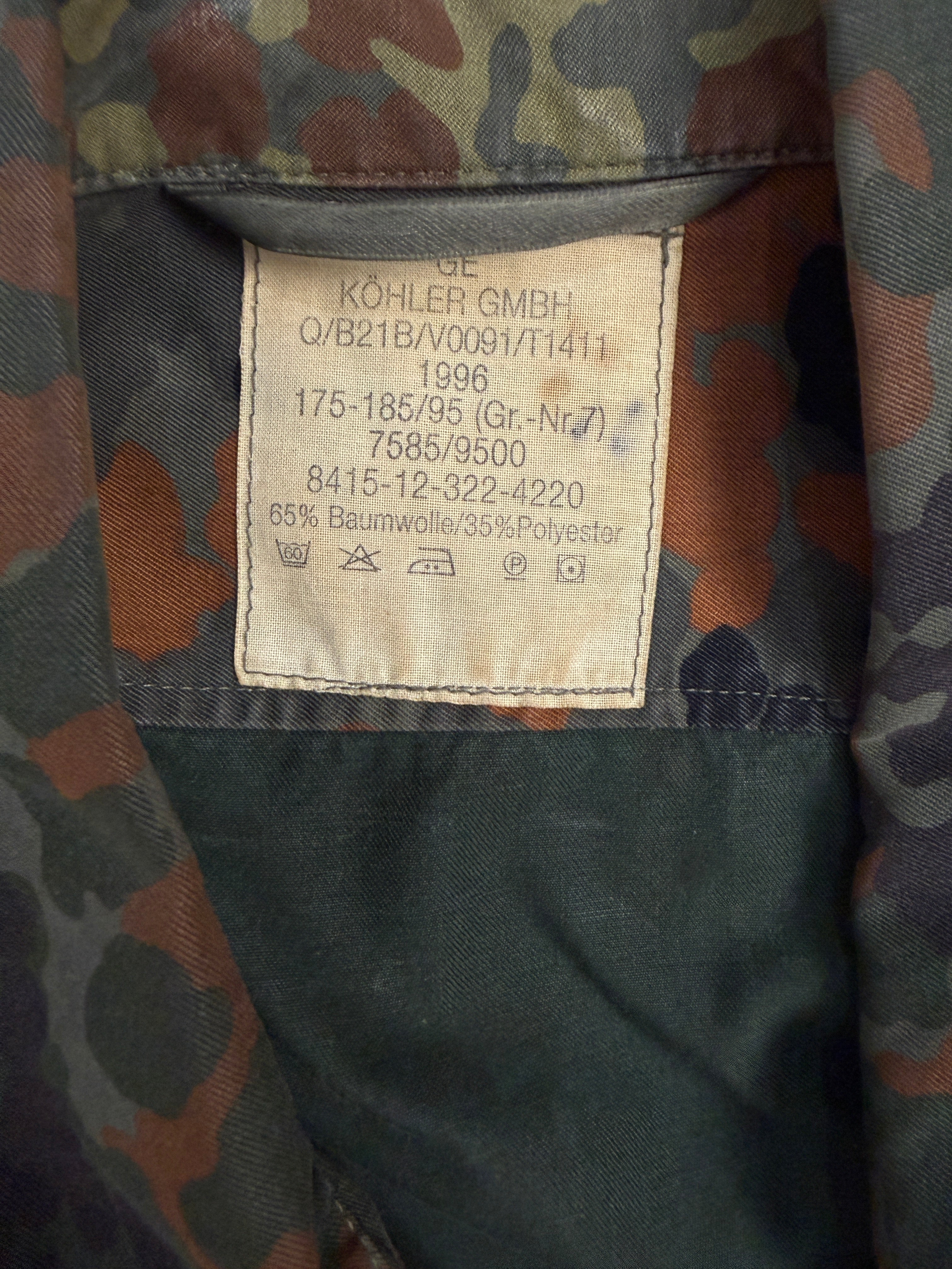 Camicia Militare Bundeswehr Flecktarn  1996 - Taglia M