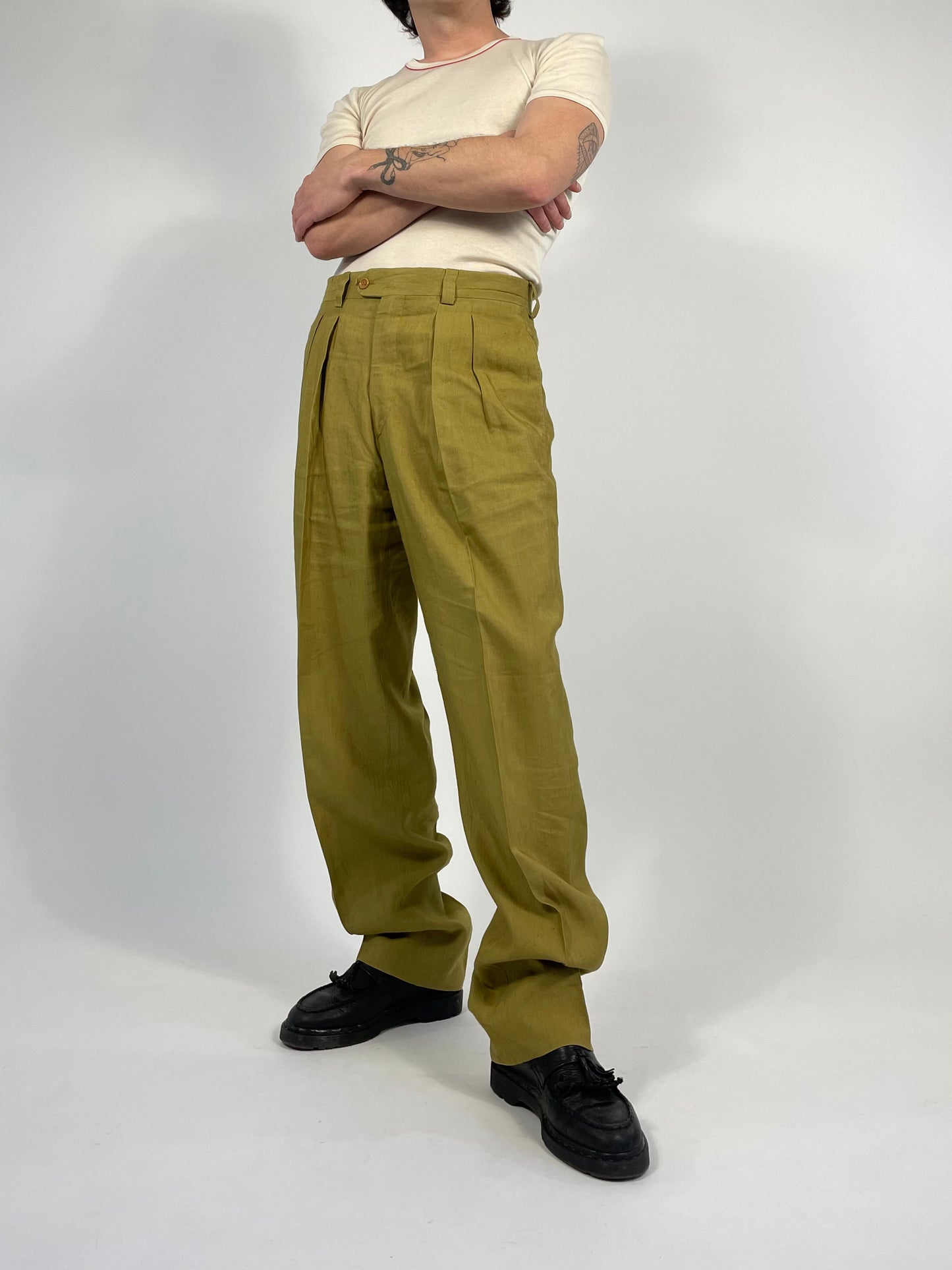 Pantalone anni '80 in misto lino
