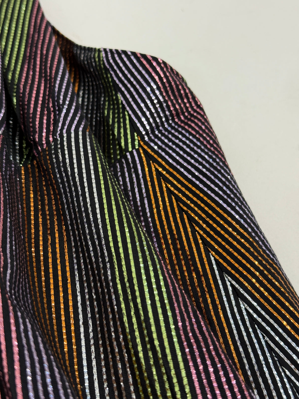 Abito Lungo in Lurex a Righe Multicolore - Taglia M